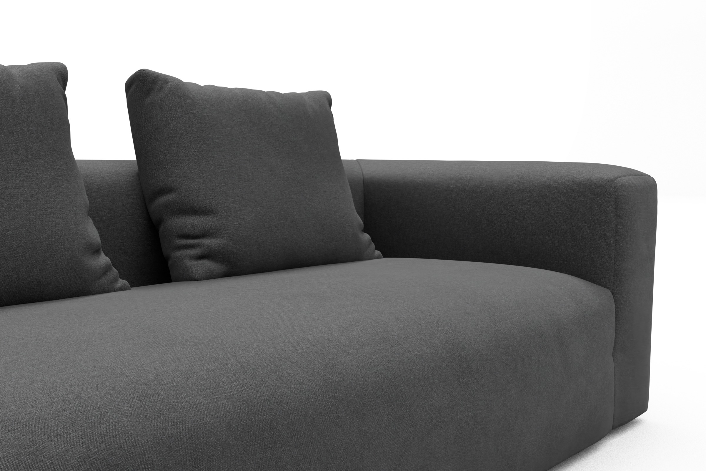 Wohnlandschaft Fred mit 2-Sitzer und Chaiselongue beidseitig Satya-Zinc