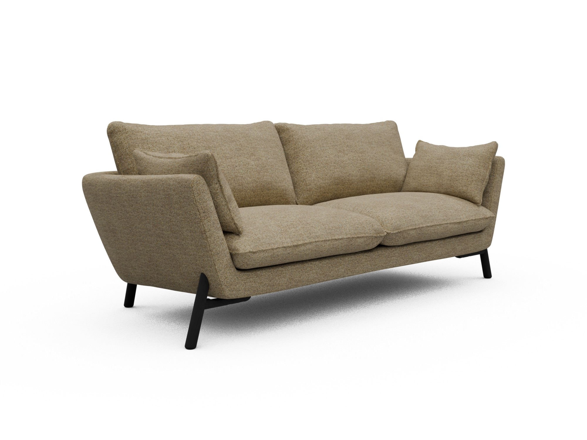 Skandi Home Sofa Emil 3-Sitzer Beinfarbe Eiche Schwarz Carreno-Silician-Yellow moebelfaktor