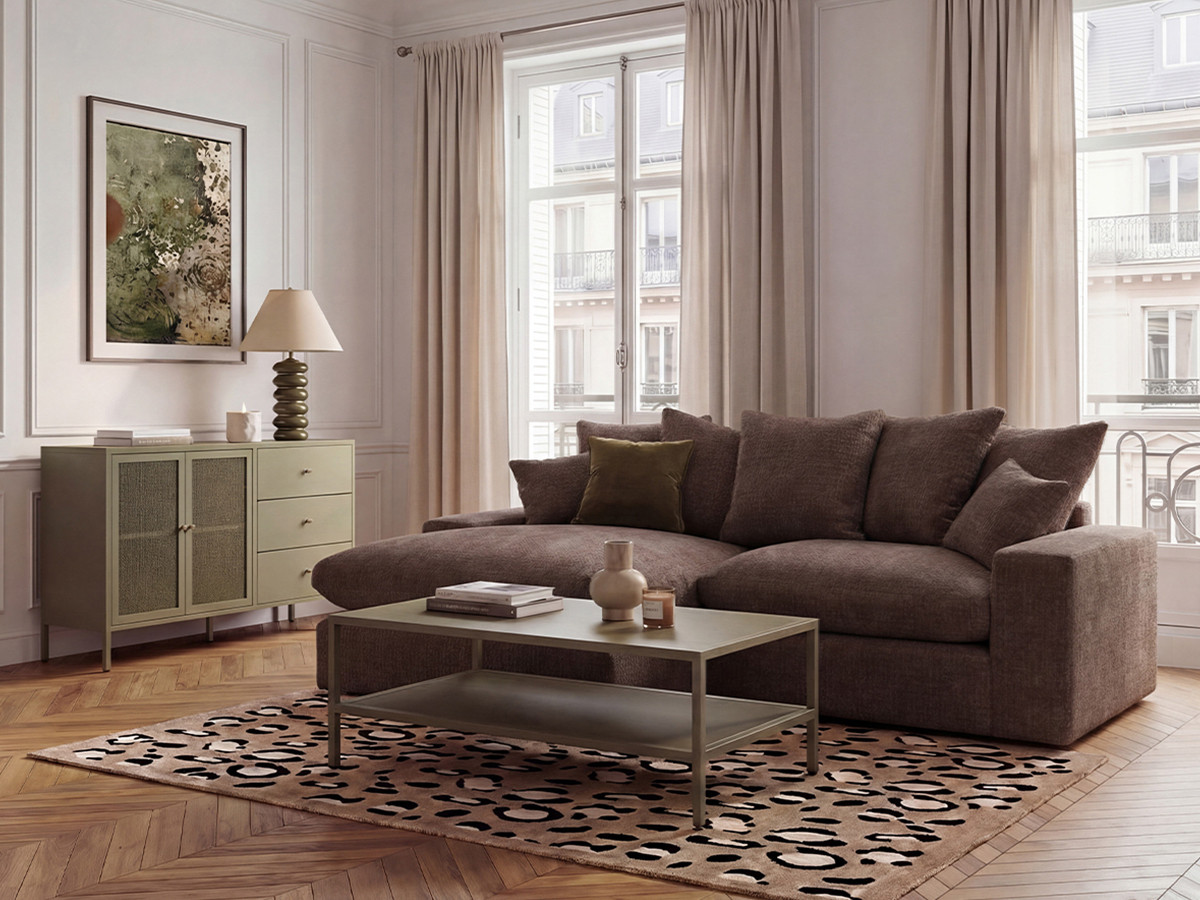 Bobochic Nevada Ecksofa Stoff Braun