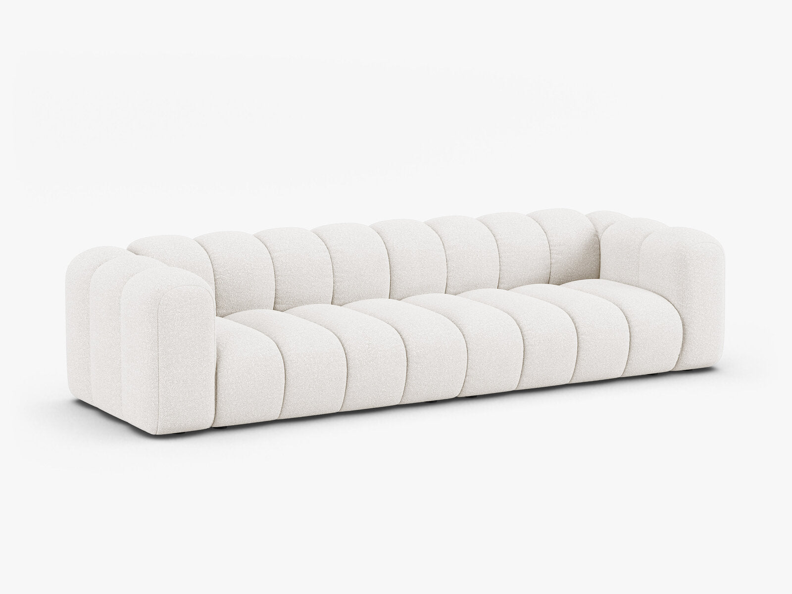 Micadoni Modulares Sofa Lupine 4-Sitzer Boucle Baloo Weiß