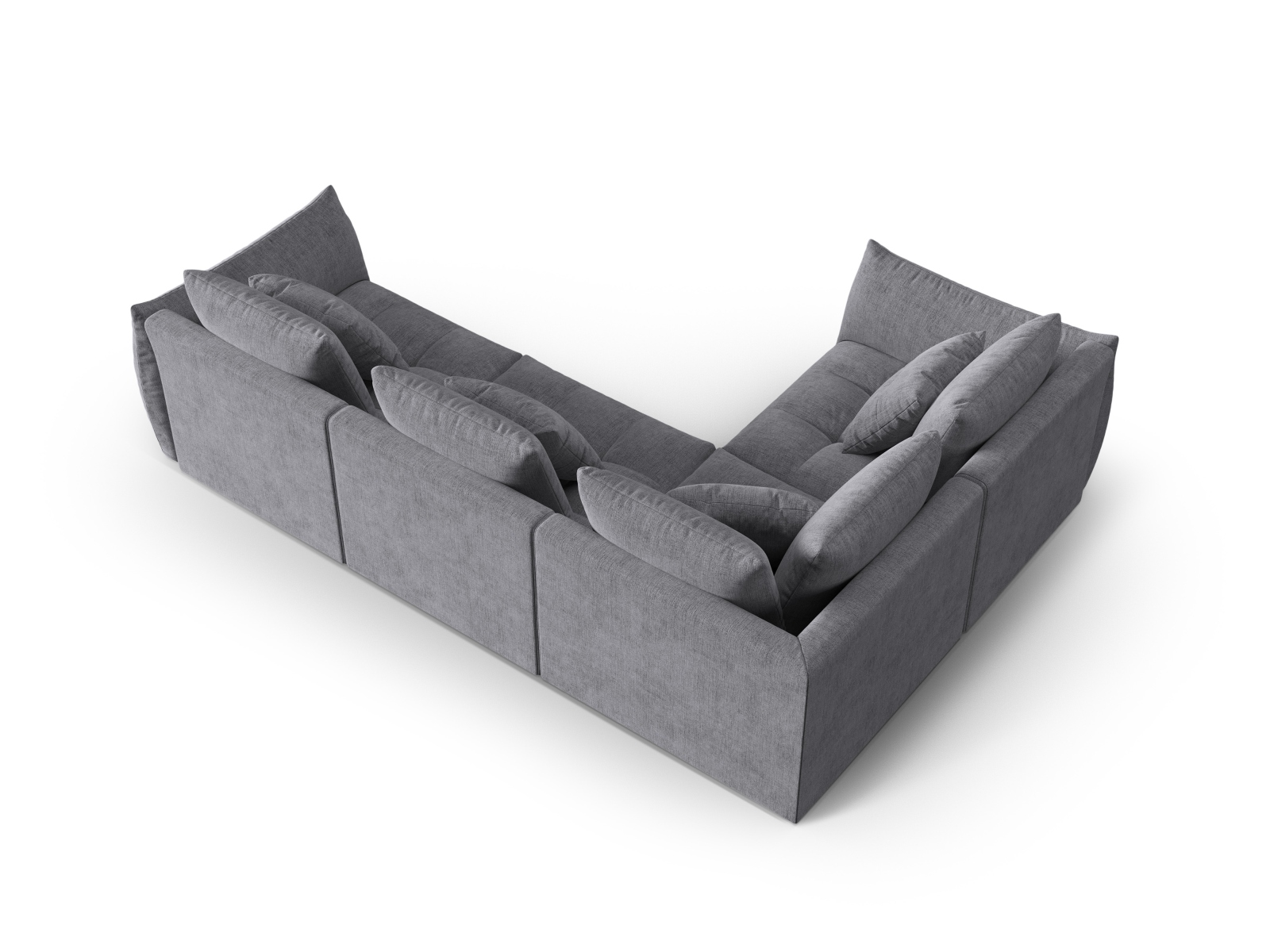 Micadoni Ecksofa Bloom 4-Sitzer Links Strukturierter Stoff Grau