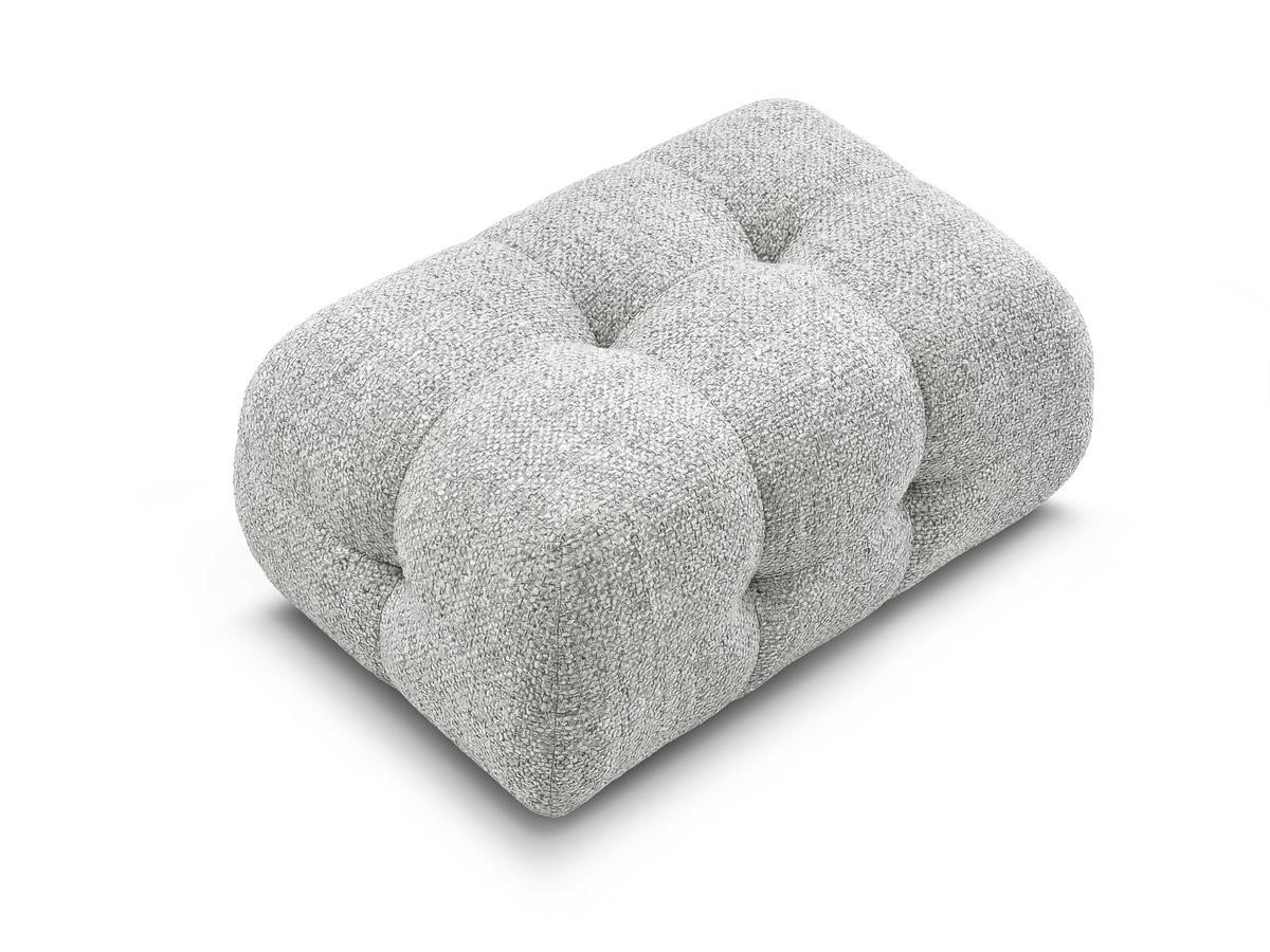 Bobochic Laura Pouf 98 × 62 cm Melange-Stoff Hellgrau