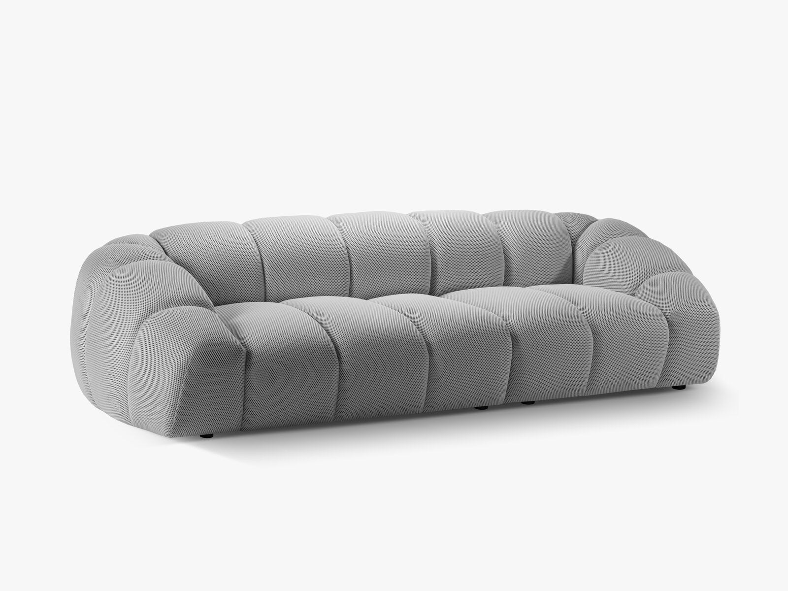 Micadoni Sofa Diana 4-Sitzer 3D-Stoff Silber
