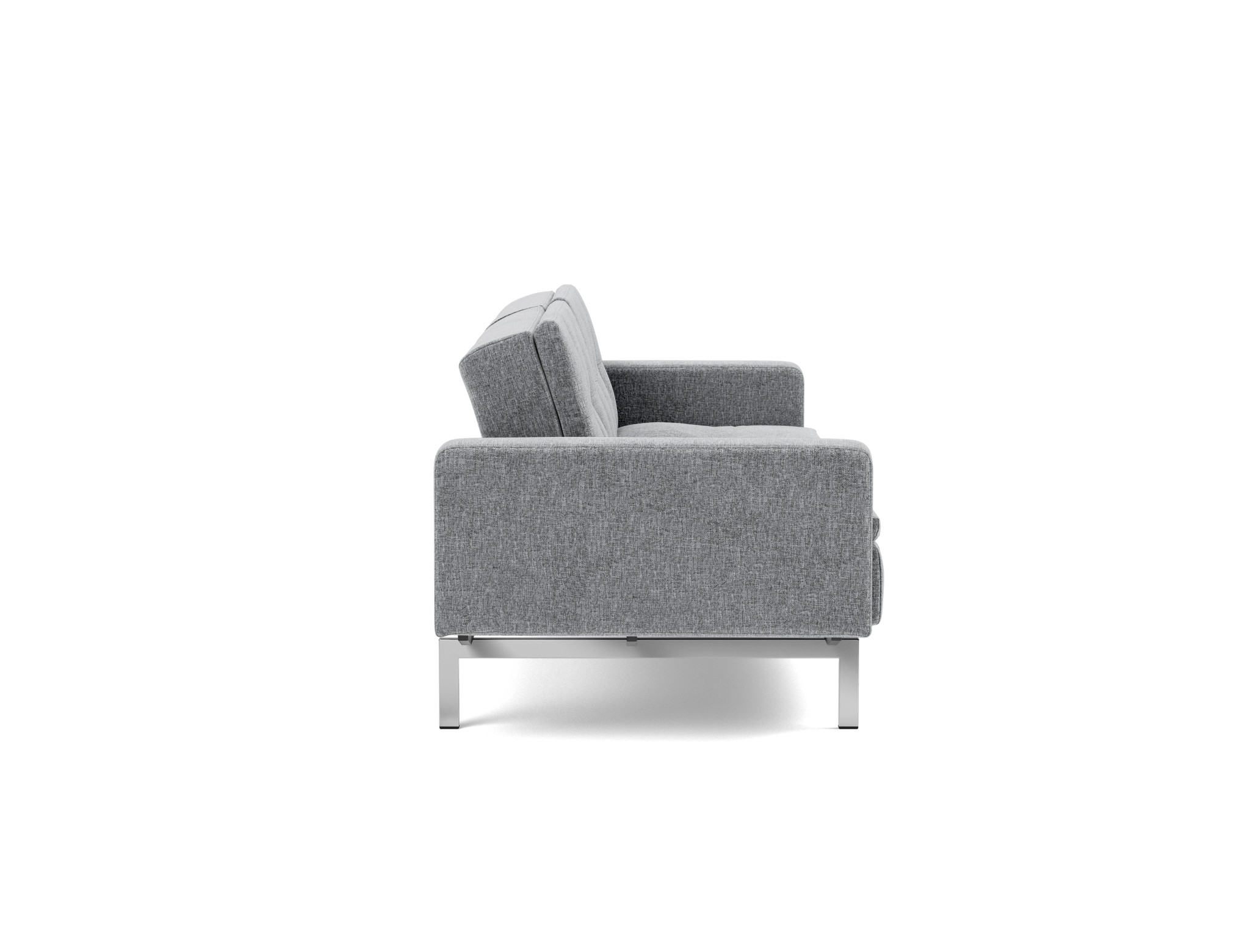 Schlafsofa Dublexo mit Armlehnen Strukturierter Stoff Twist 565-Granite Beine Chrom