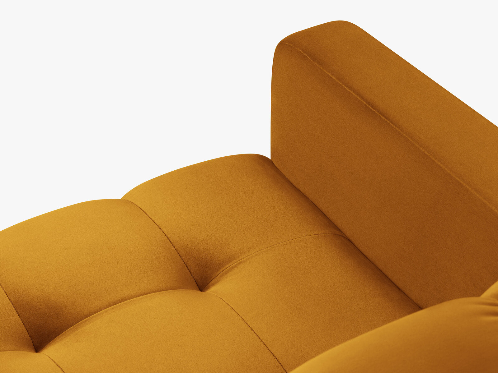 Micadoni Symmetrisches Ecksofa Mamaia 6-Sitzer Samt Bluvel Gelb schwarze Beine