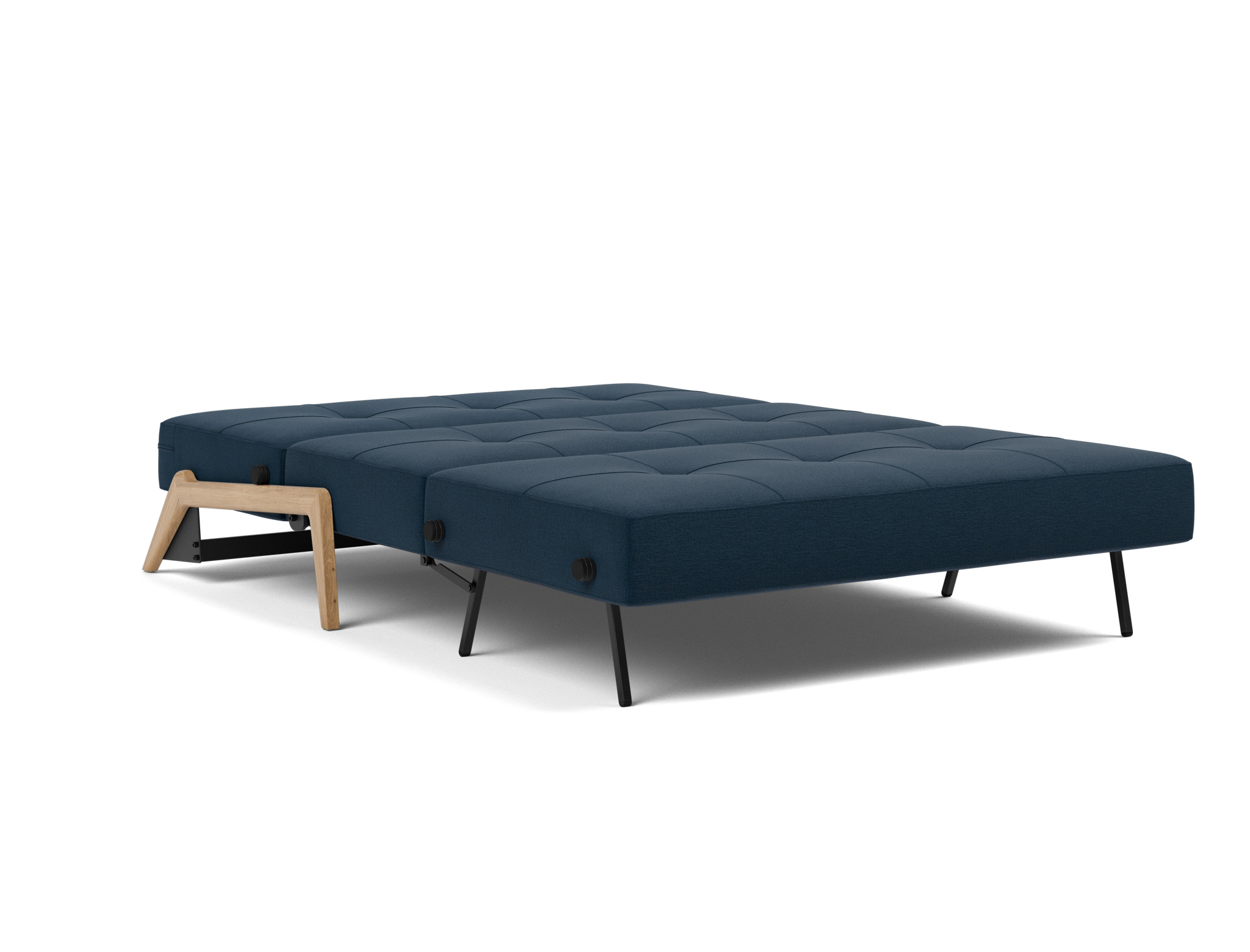 Schlafsofa Cubed 140 Flachgewebe Mixed Dance 528-Blue Beine Eiche