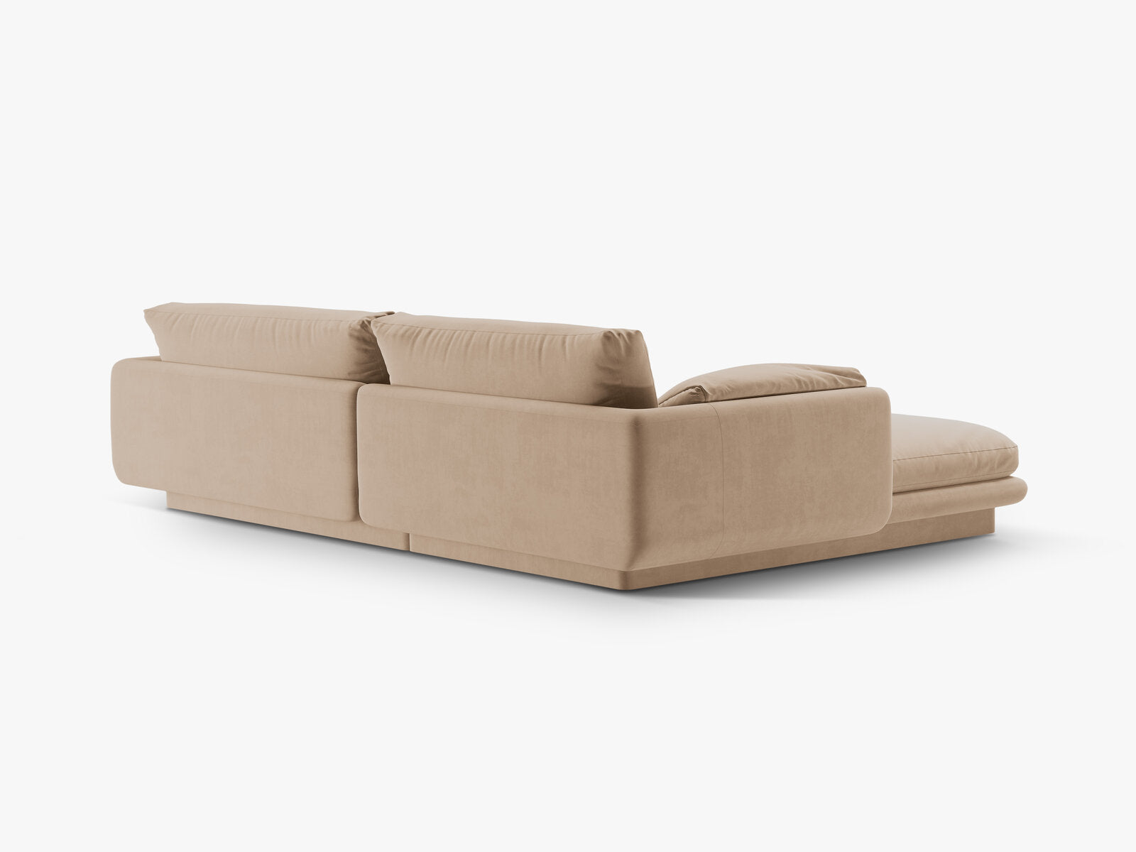 Micadoni Ecksofa Torino 4-Sitzer Rechts Samt Sand