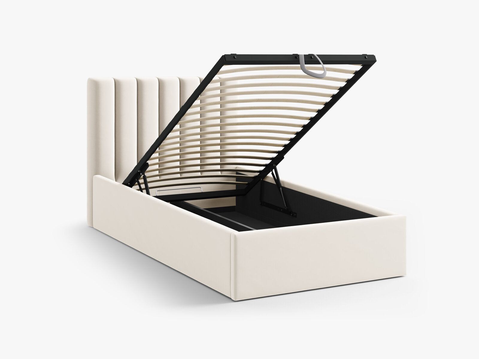 Micadoni Polsterbett Allison Samt Bluvel Helles Beige