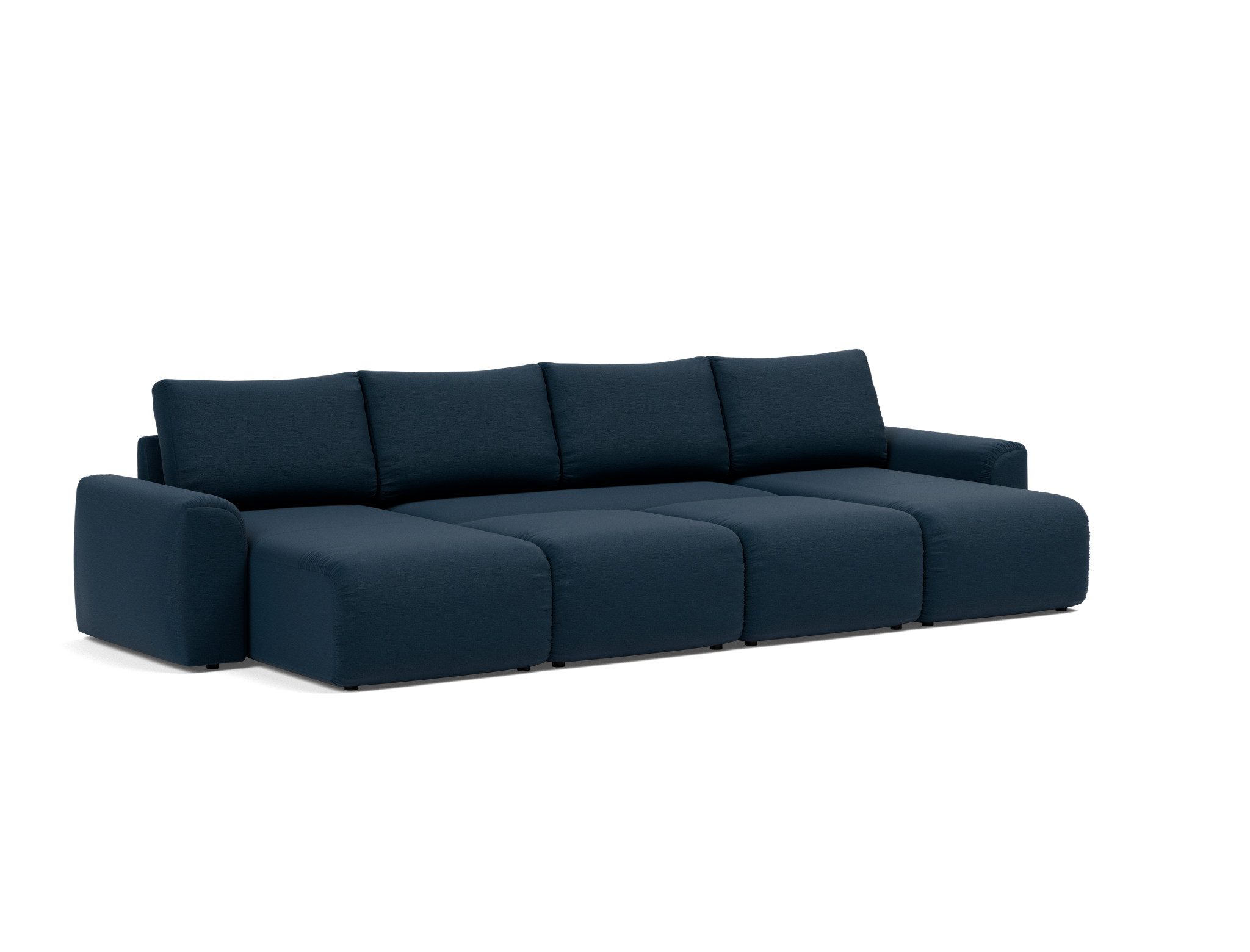Schlafsofa Norum U-Form mit Chunky-Armlehnen Flachgewebe Mixed Dance 528-Blue