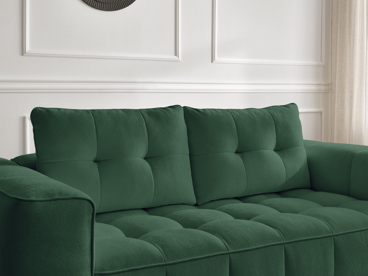Bobochic Anis Sofa 2-Sitzer mit Pouf Strukturstoff Grün