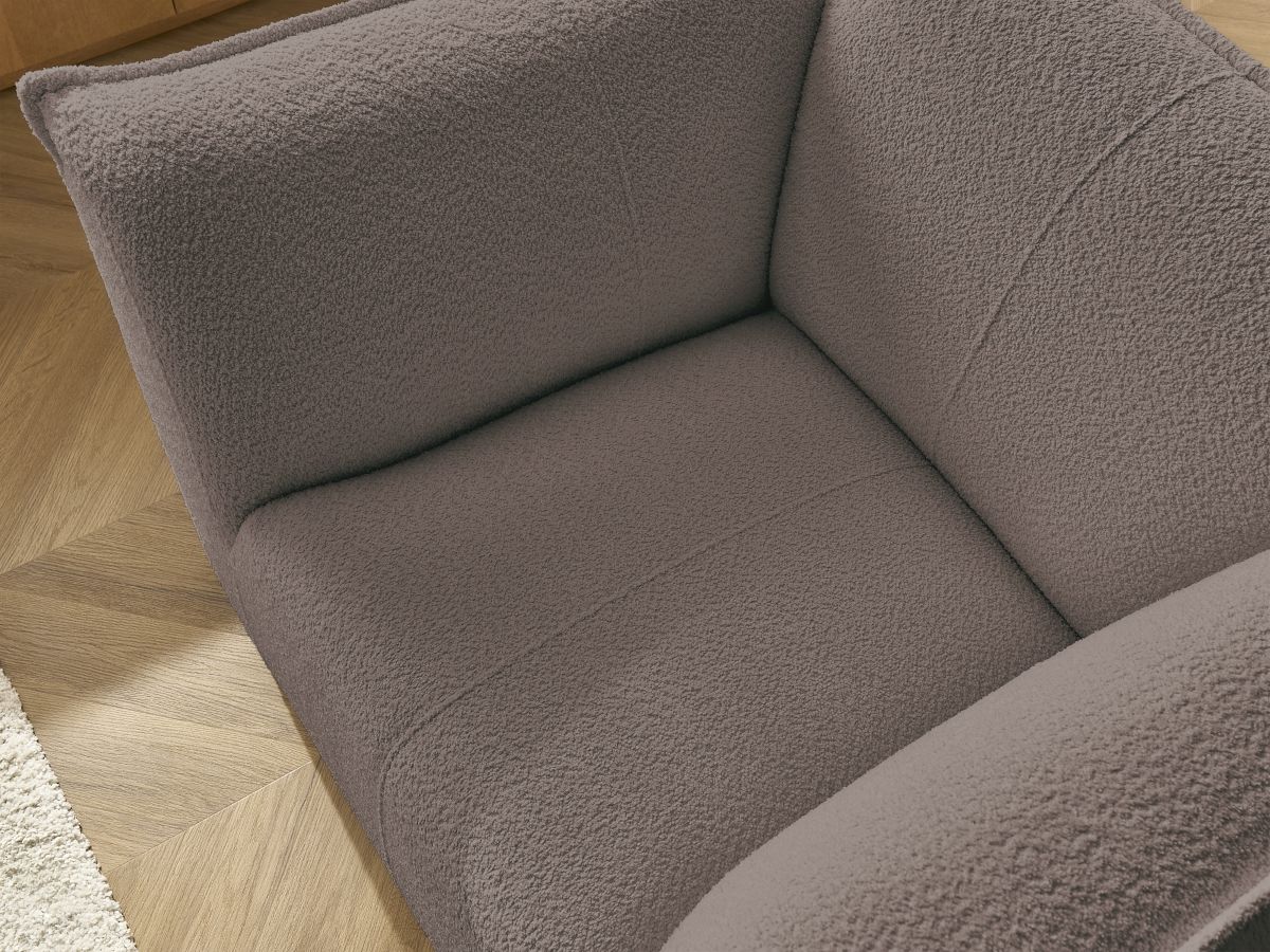 Bobochic Giorgia Sessel Bouclé-Stoff Braun