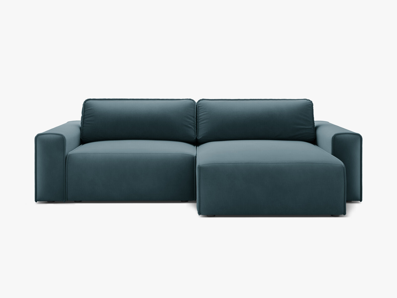 Micadoni Ecksofa Victor 3-Sitzer mit Schlaffunktion Rechts Samt Blau