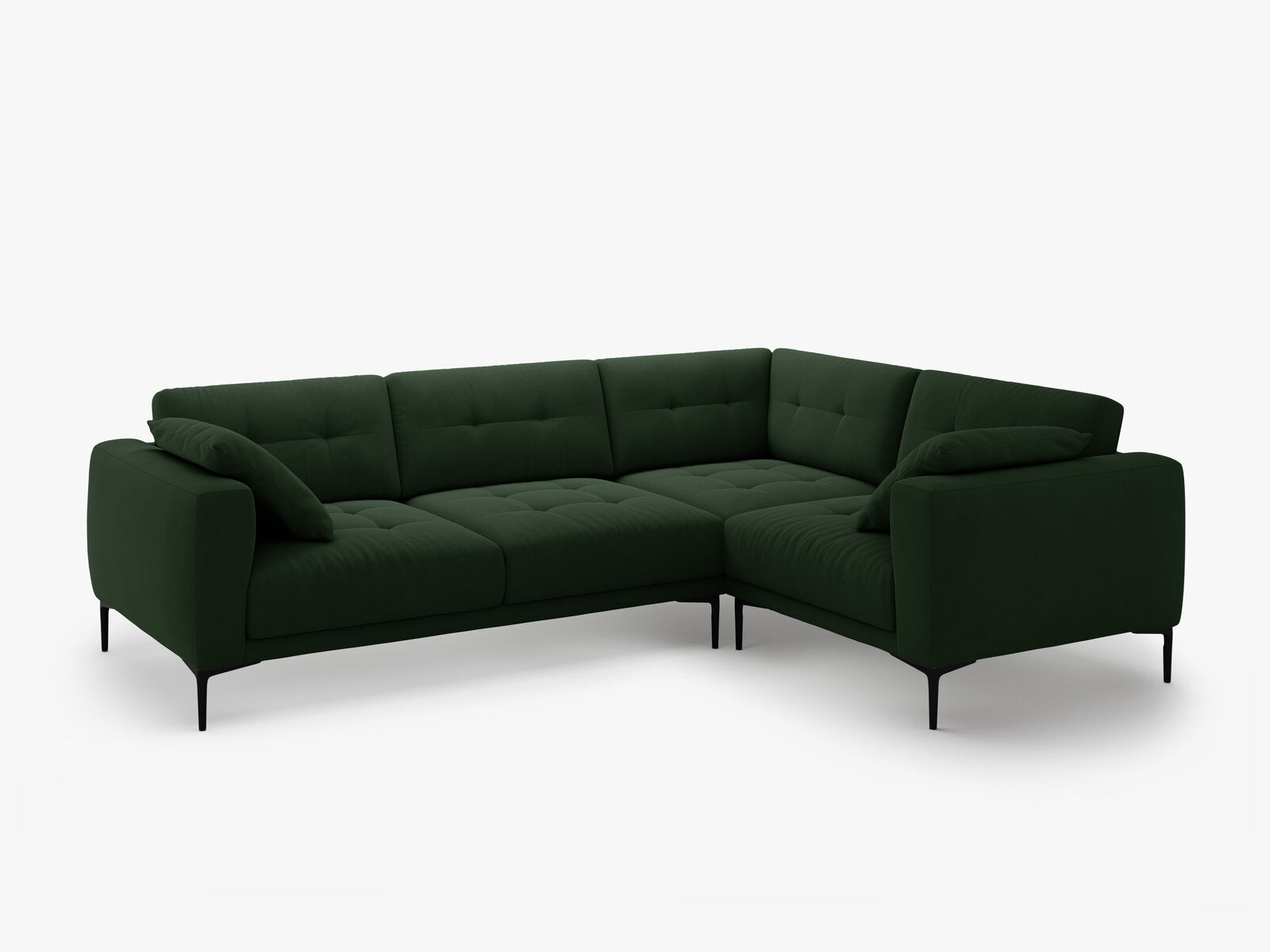 Micadoni Ecksofa Bemy 4-Sitzer Rechts Samt Flaschengrün