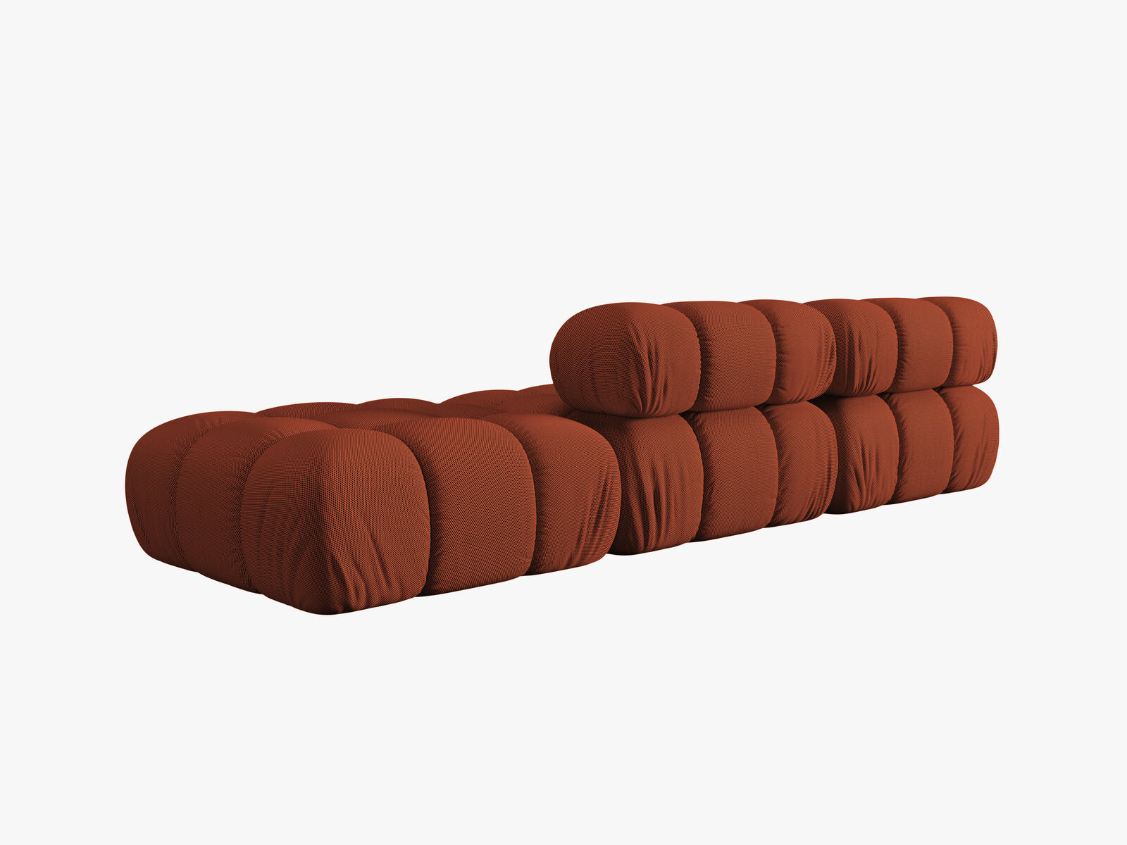 Micadoni Modulares Sofa Bellis 4-Sitzer Rechts 3D-Stoff Sonic Ziegel