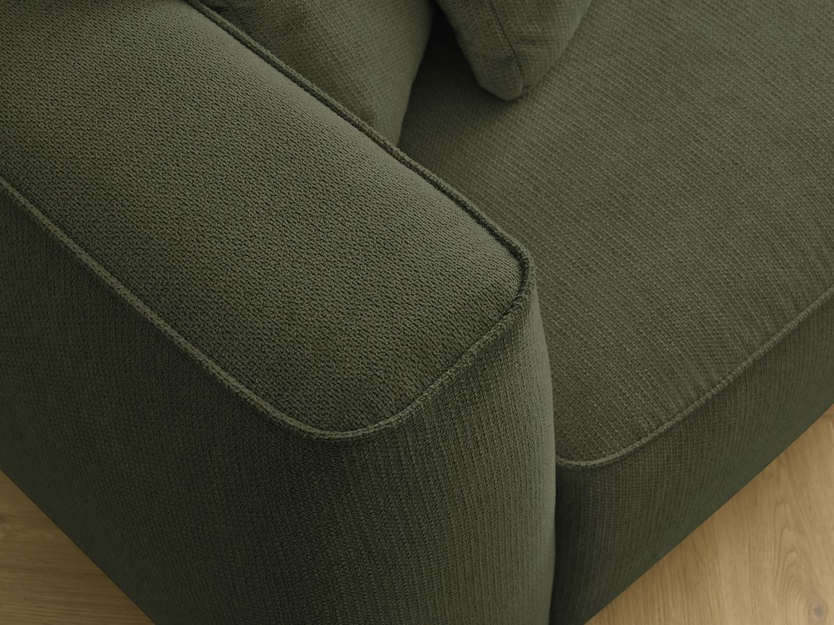 Bobochic Leopold Sofa 3-Sitzer Melange-Stoff Dunkelgrün Armlehne links