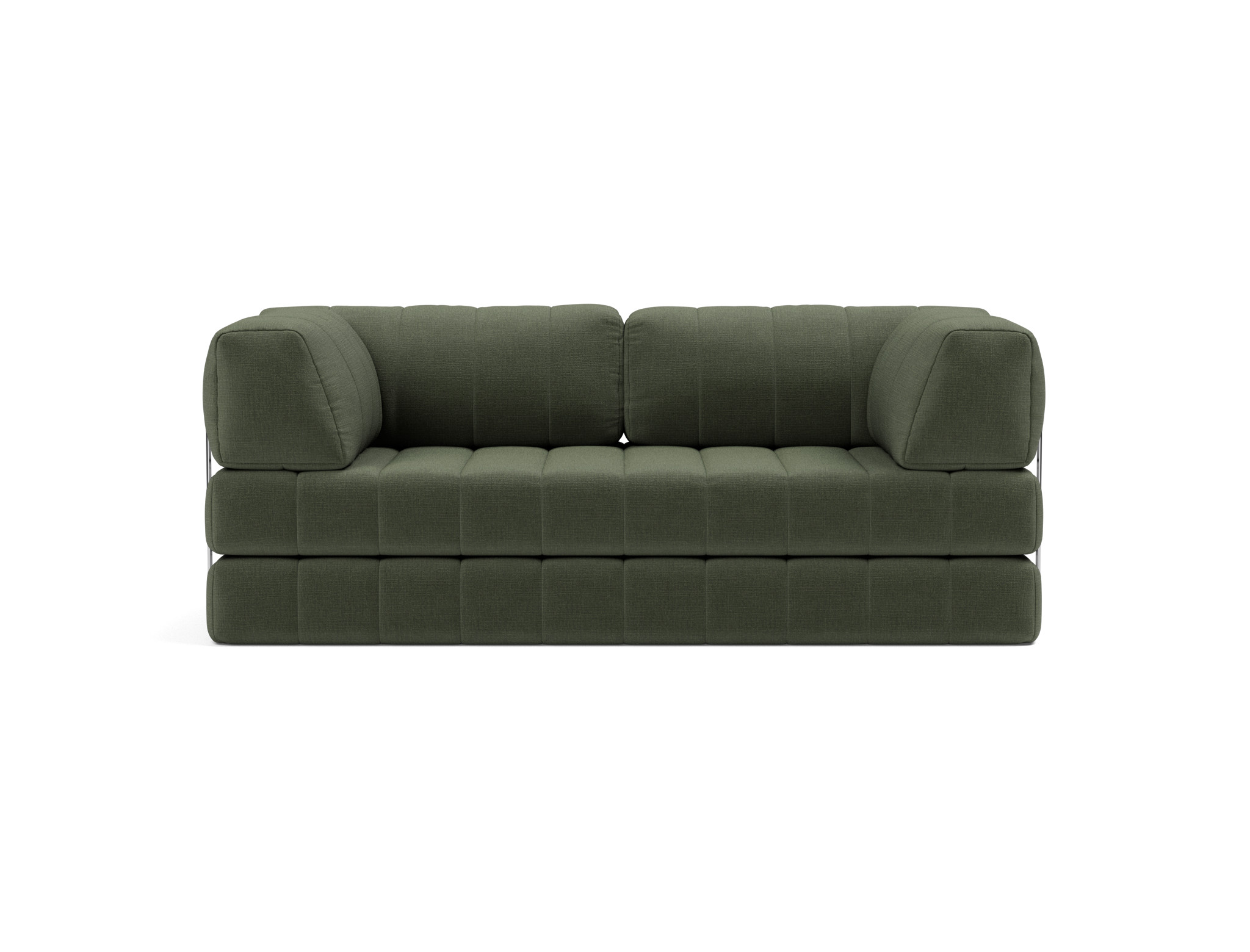 Schlafsofa CozyPad mit Armlehnen Chenille Esina 413-Olive-Green