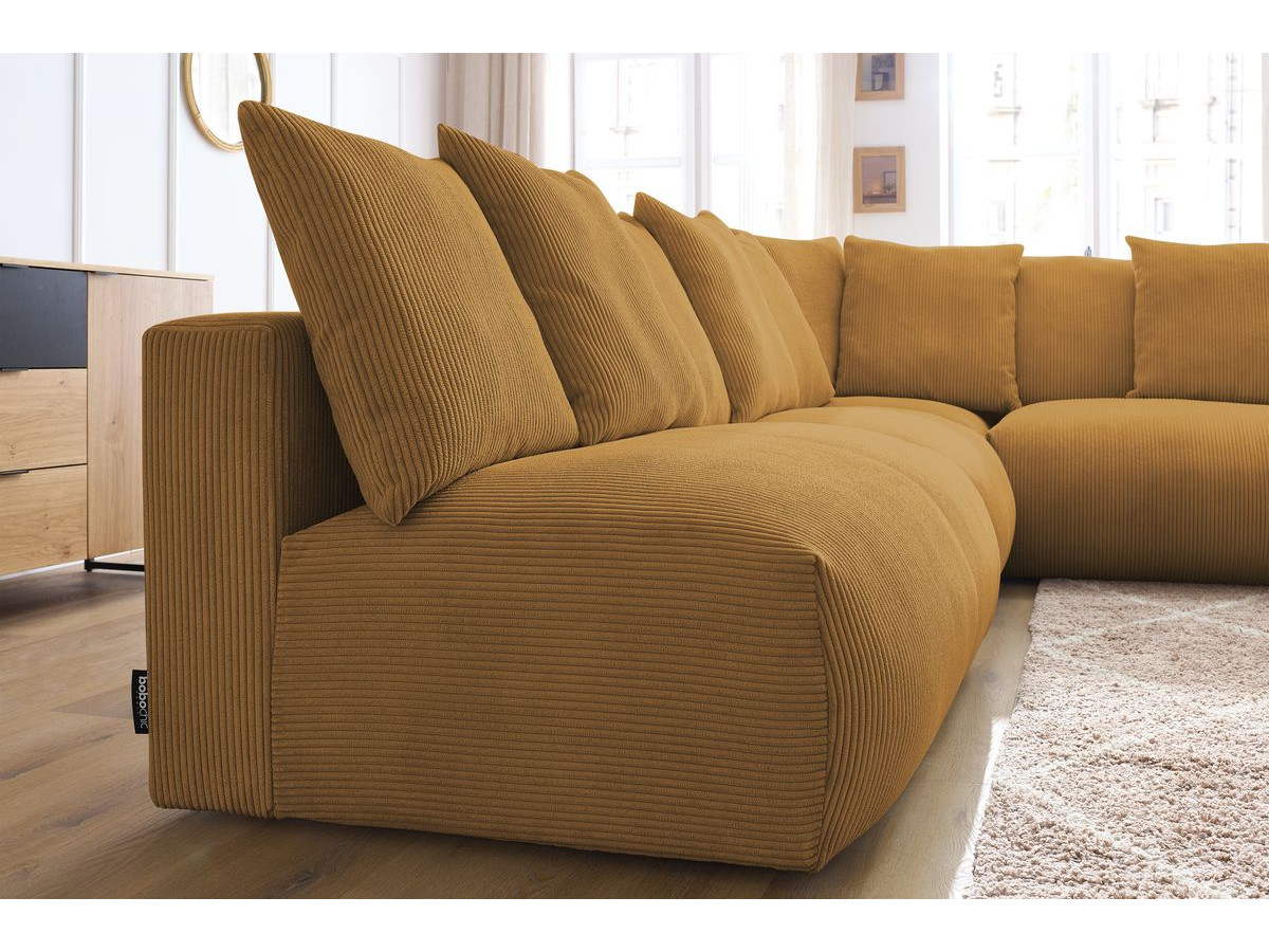 Bobochic Voltaire Ecksofa 322 × 268 cm Cordsamt Gelb Ecke rechts