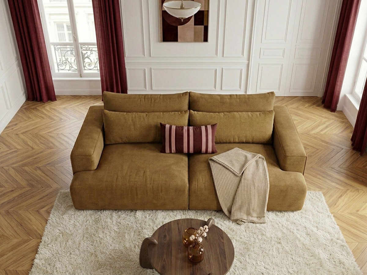 Bobochic Twiny Sofa 3-Sitzer Stoff Gelb