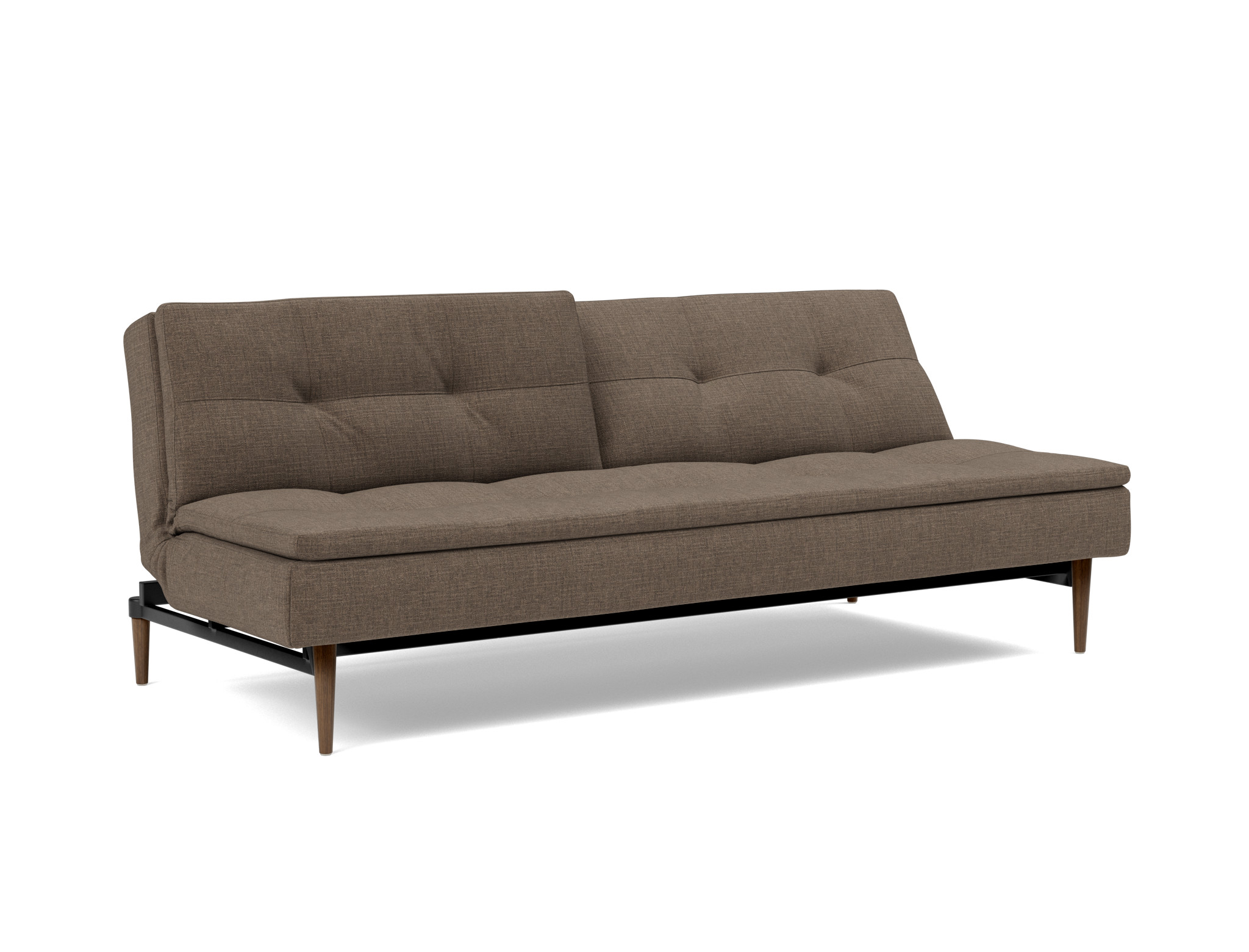 Schlafsofa Dublexo Chenille Esina 411-Cedar-Brown Beine Styletto Eiche dunkel