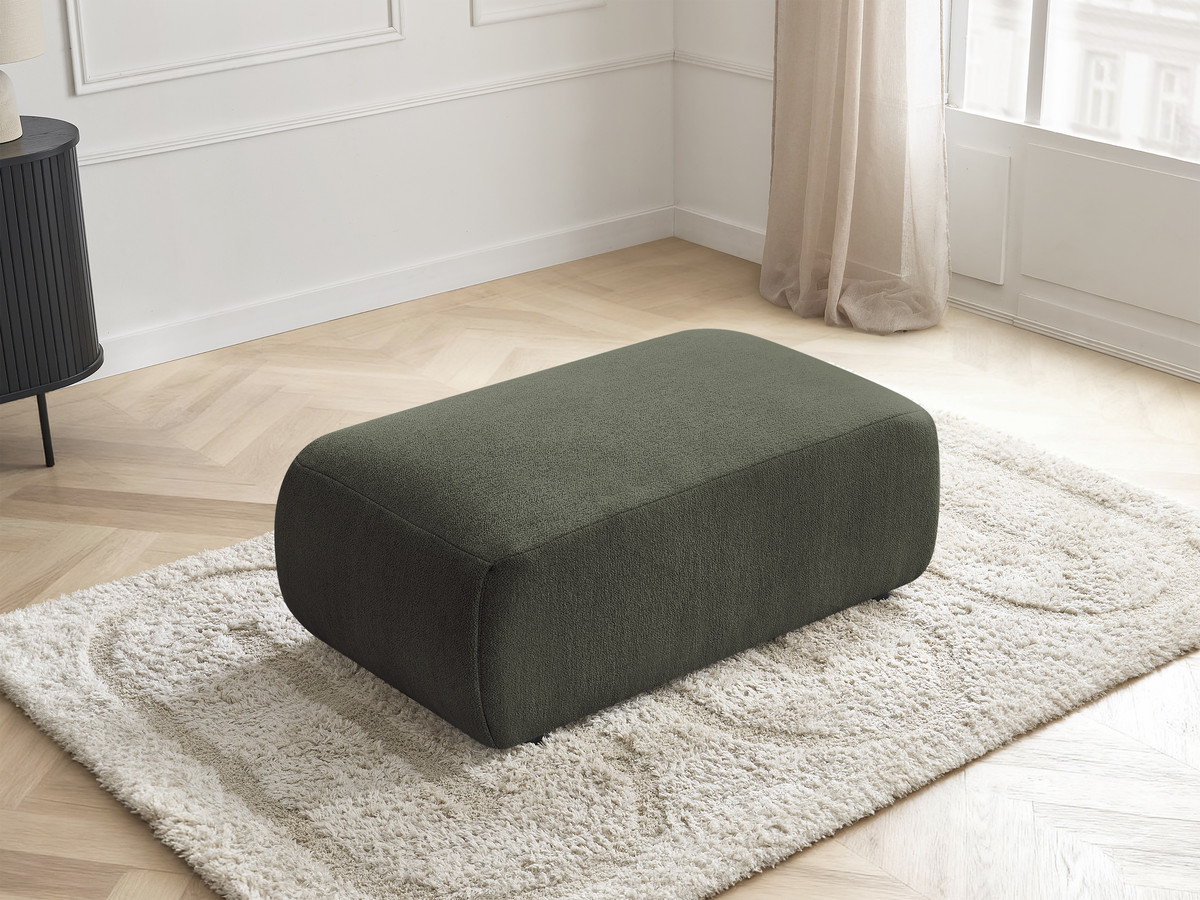 Bobochic Jana Pouf 63 × 114 cm Melange-Stoff Grün