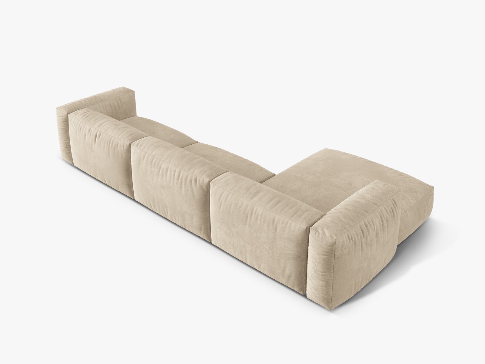 Micadoni Ecksofa Martina 3-Sitzer Links Samt Vogue Helles Beige