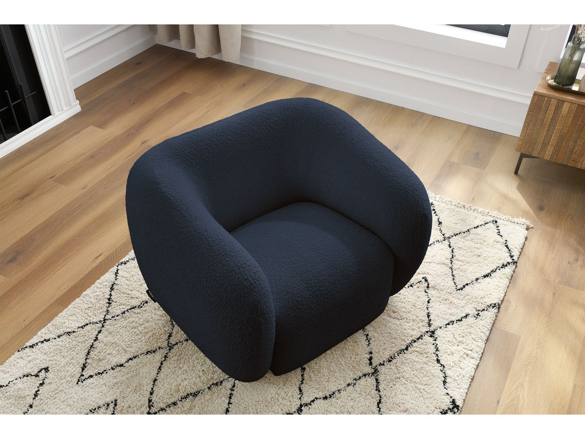 Bobochic Celine Sessel Bouclé-Stoff Dunkelblau