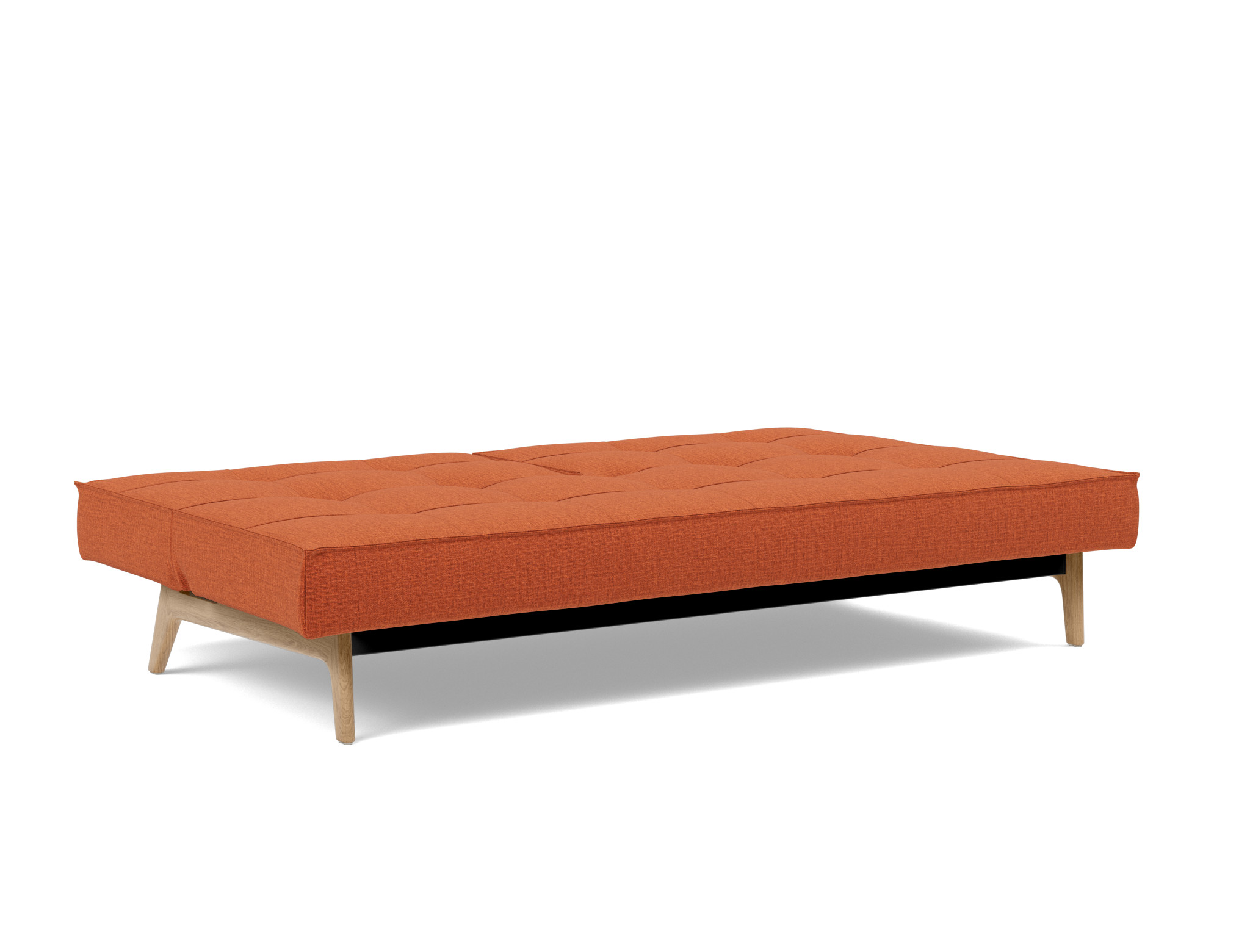 Schlafsofa Splitback Chenille Esina 412-Rust-Orange Beine Eiche