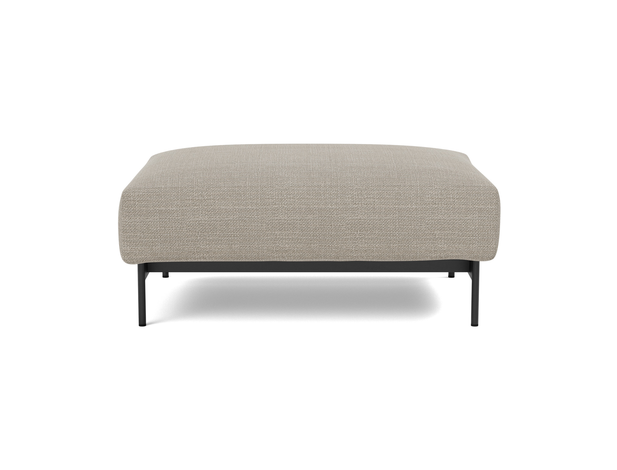 Hocker Malloy Strukturierter Stoff Kenya 579-Gravel Beine Schwarzes Metall