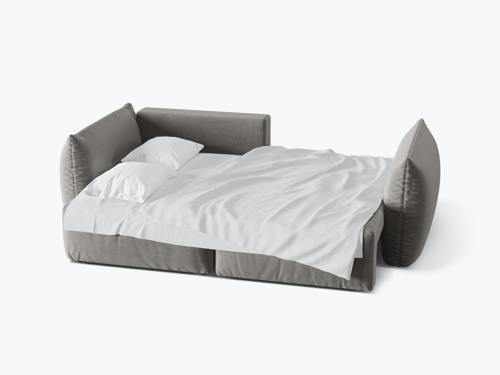 Micadoni Bloom Ecksofa 3-Sitzer mit Schlaffunktion Links Samt Casino Grau