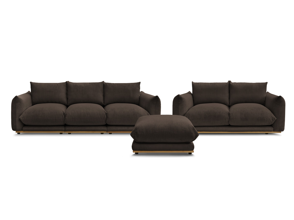 Bobochic Ernest Sofa 5-Sitzer mit Pouf Cordsamt Braun