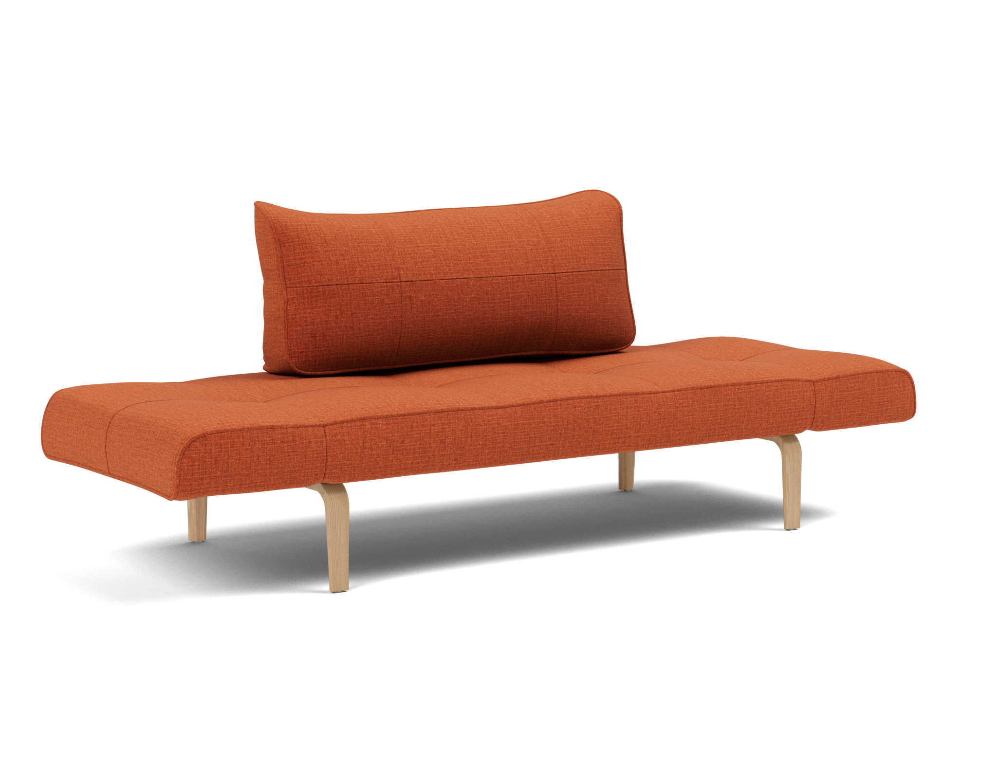 Tagesbett Zeal Chenille Esina 412-Rust-Orange Beine Bow Eiche