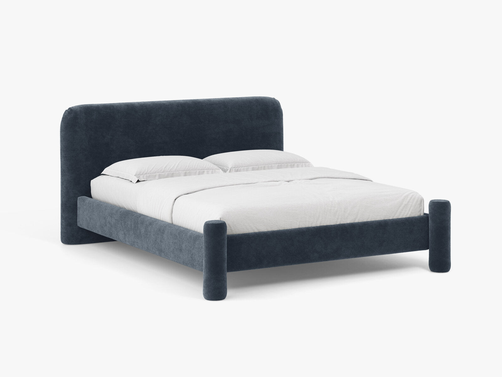Micadoni Vera Bett mit Kopfteil Chenille Perfect Harmony Dunkelblau 140x200