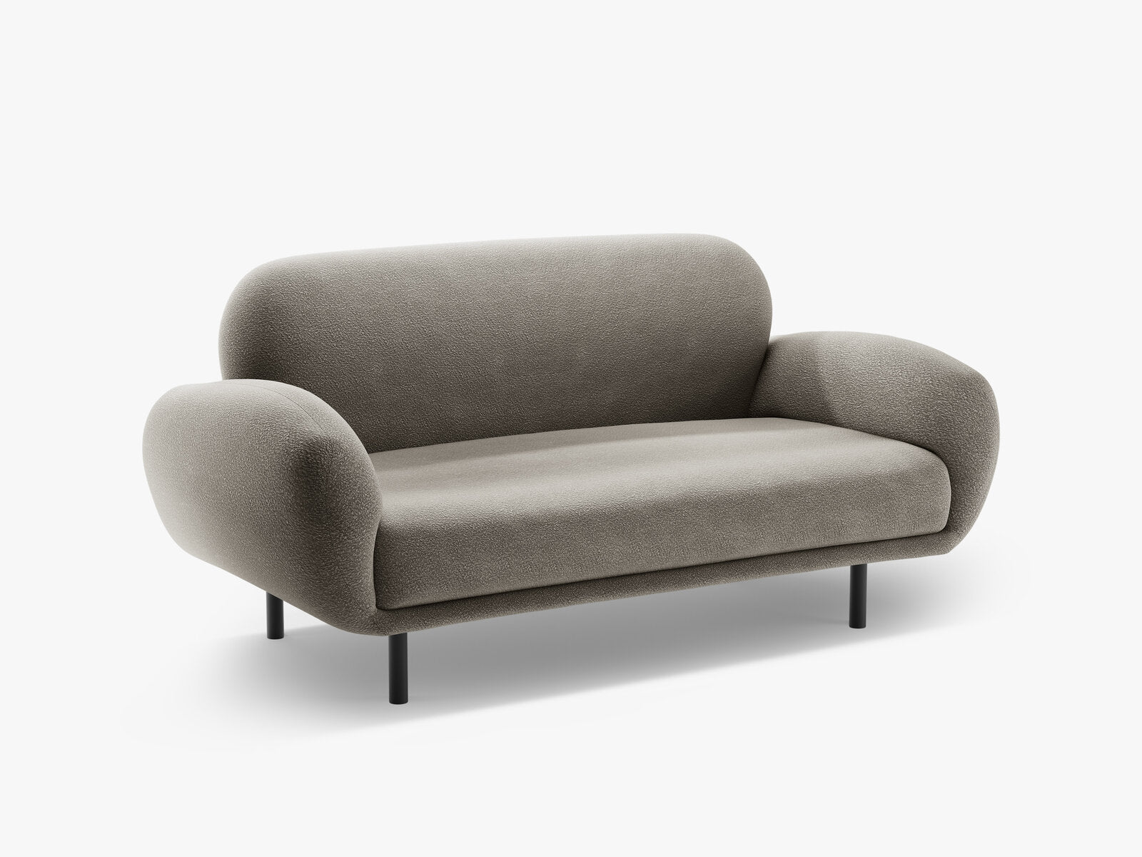Micadoni Sofa Poppy 2-Sitzer Boucle Baloo Grau