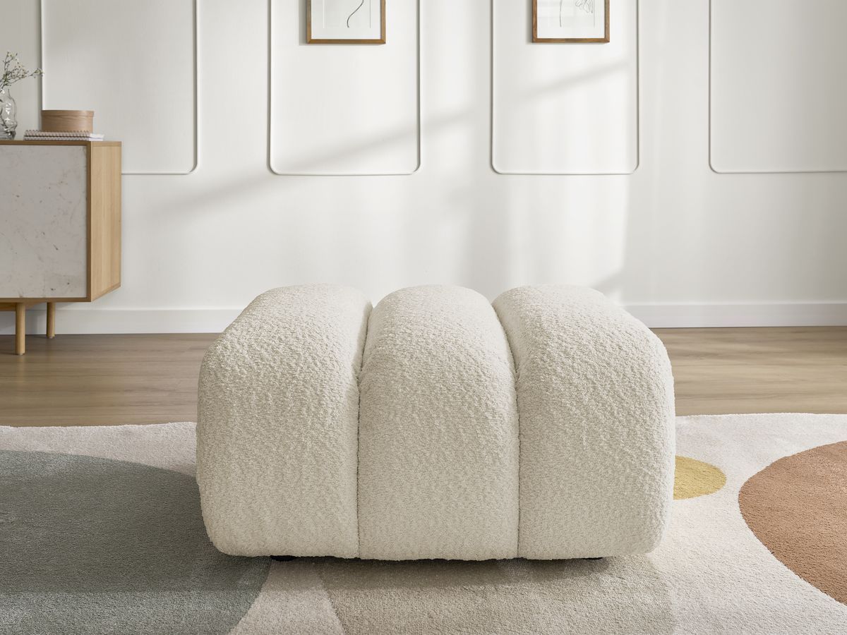 Bobochic Talia Pouf Bouclé-Stoff Beige