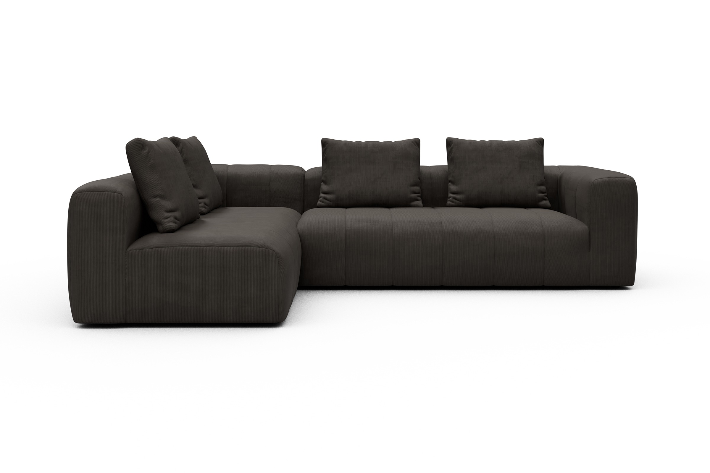 Ecksofa Hugo 2x 2,5-Sitzer Armlehne rechts Cordufine-Taupe