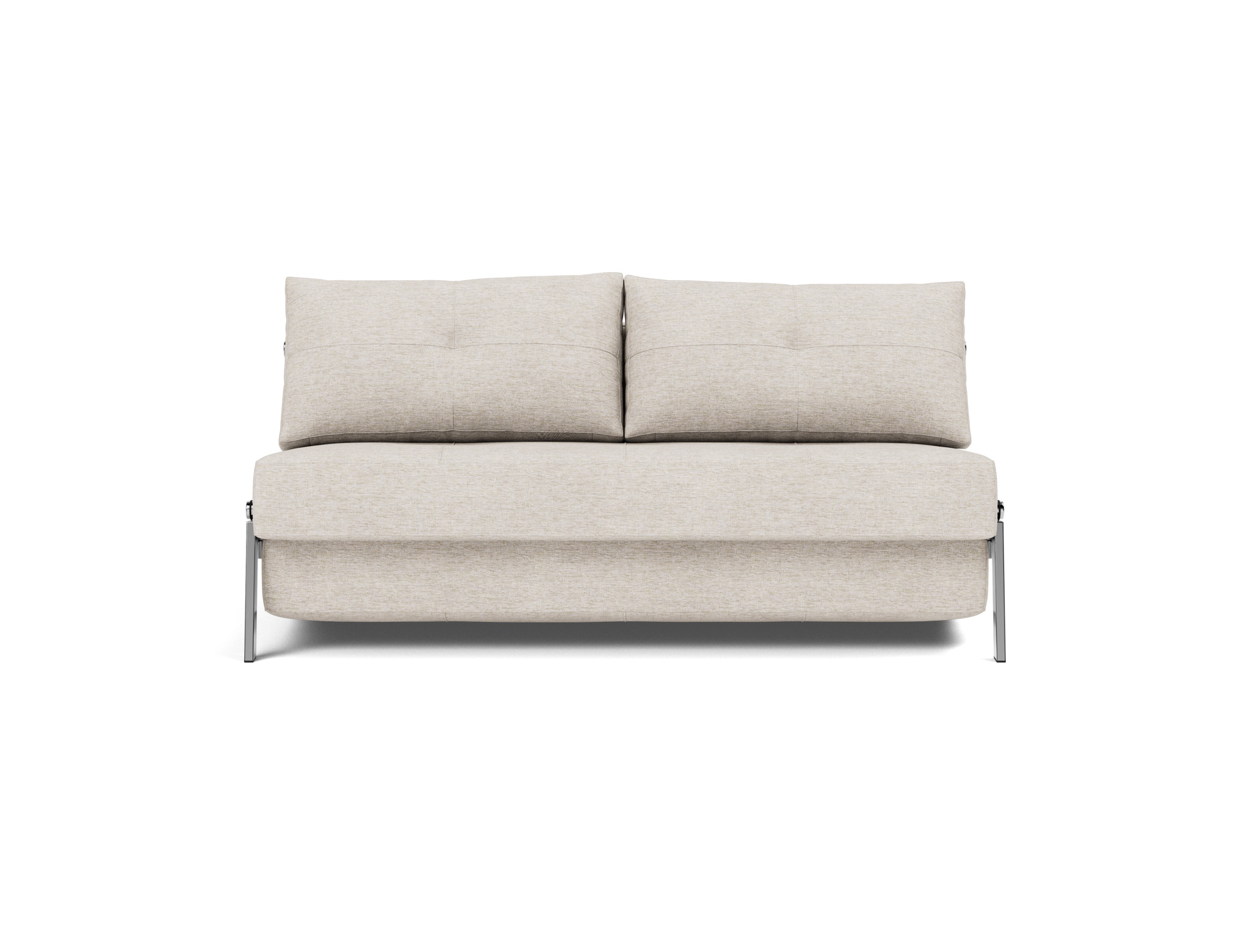 Schlafsofa Cubed 160 Chenille Yuveno 470-Natural Beine Chrom