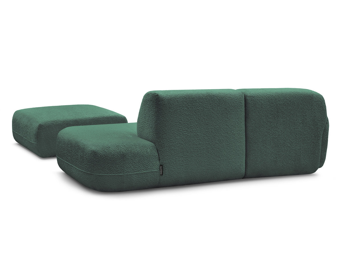 Bobochic Anda Ecksofa mit Pouf 241 × 163 cm Chenille Dunkelgrün Ecke links