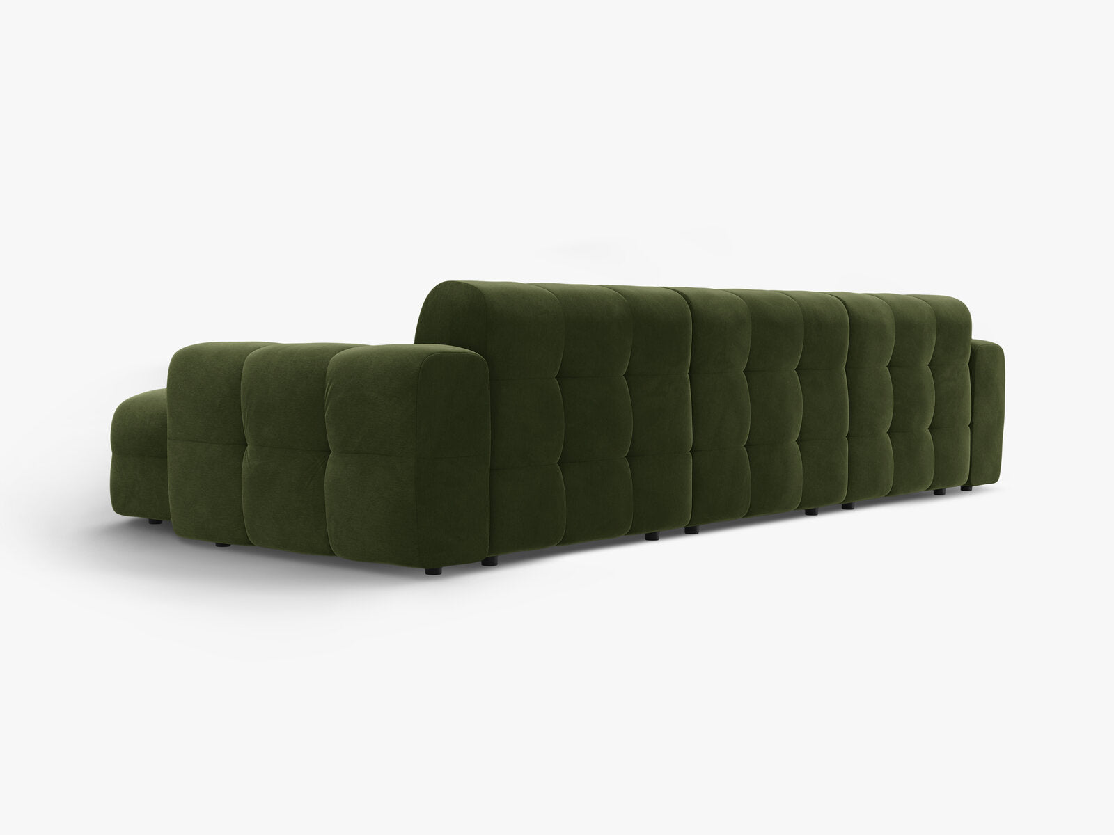 Micadoni Ecksofa Kendal 5-Sitzer Rechts Samt Armeegrün