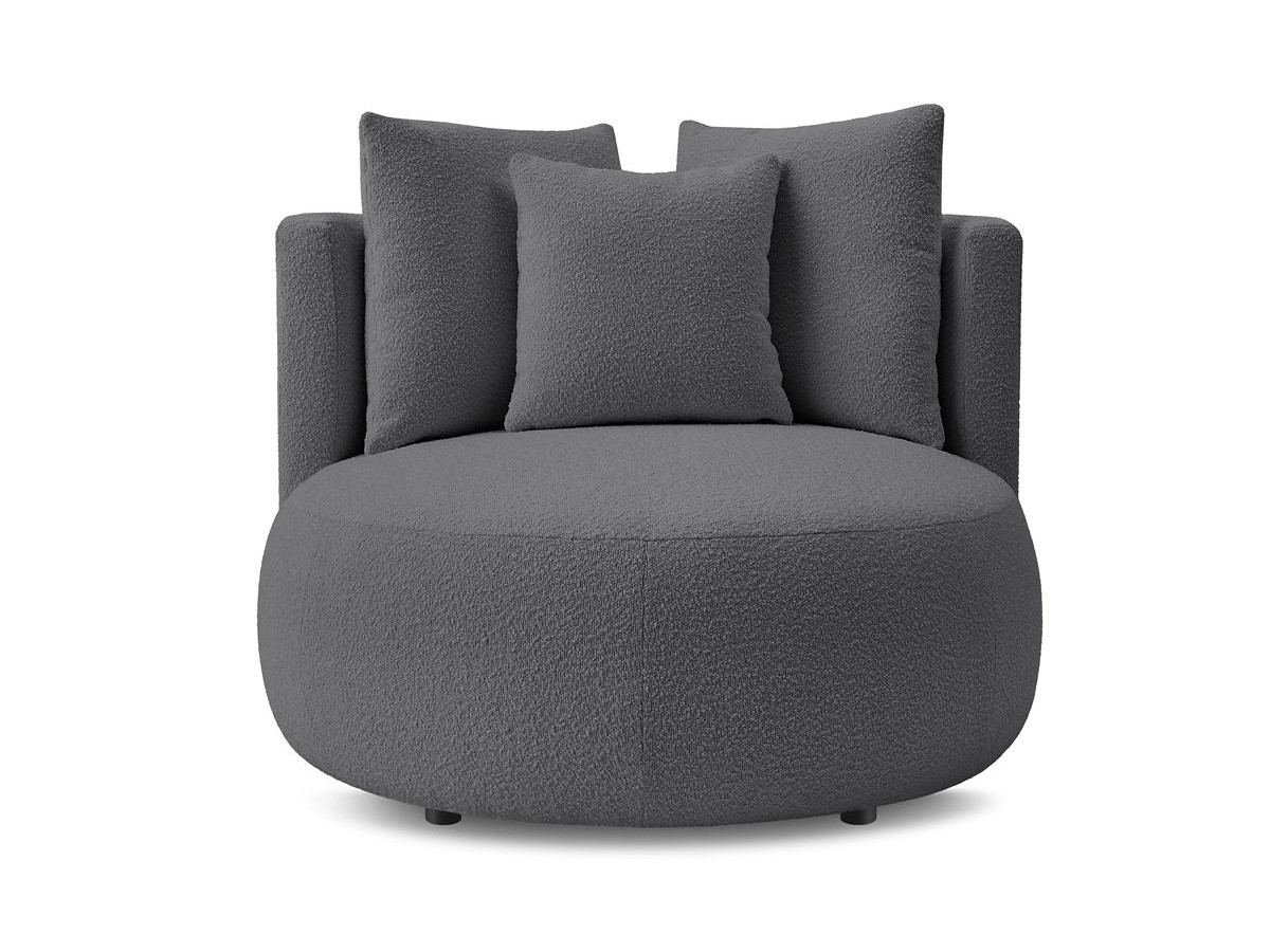 Bobochic Cesar Sessel Bouclé-Stoff Dunkelgrau