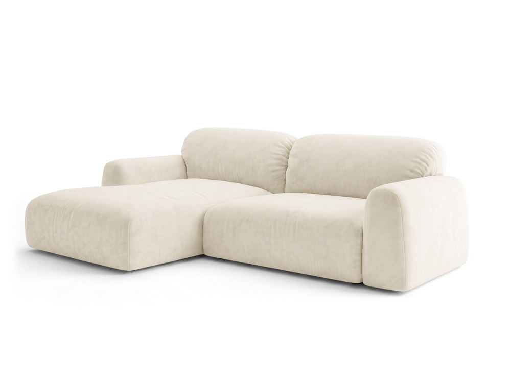 Cosmopolitan Design Ecksofa Milan 3-Sitzer Samt Bluvel Helles Beige Links