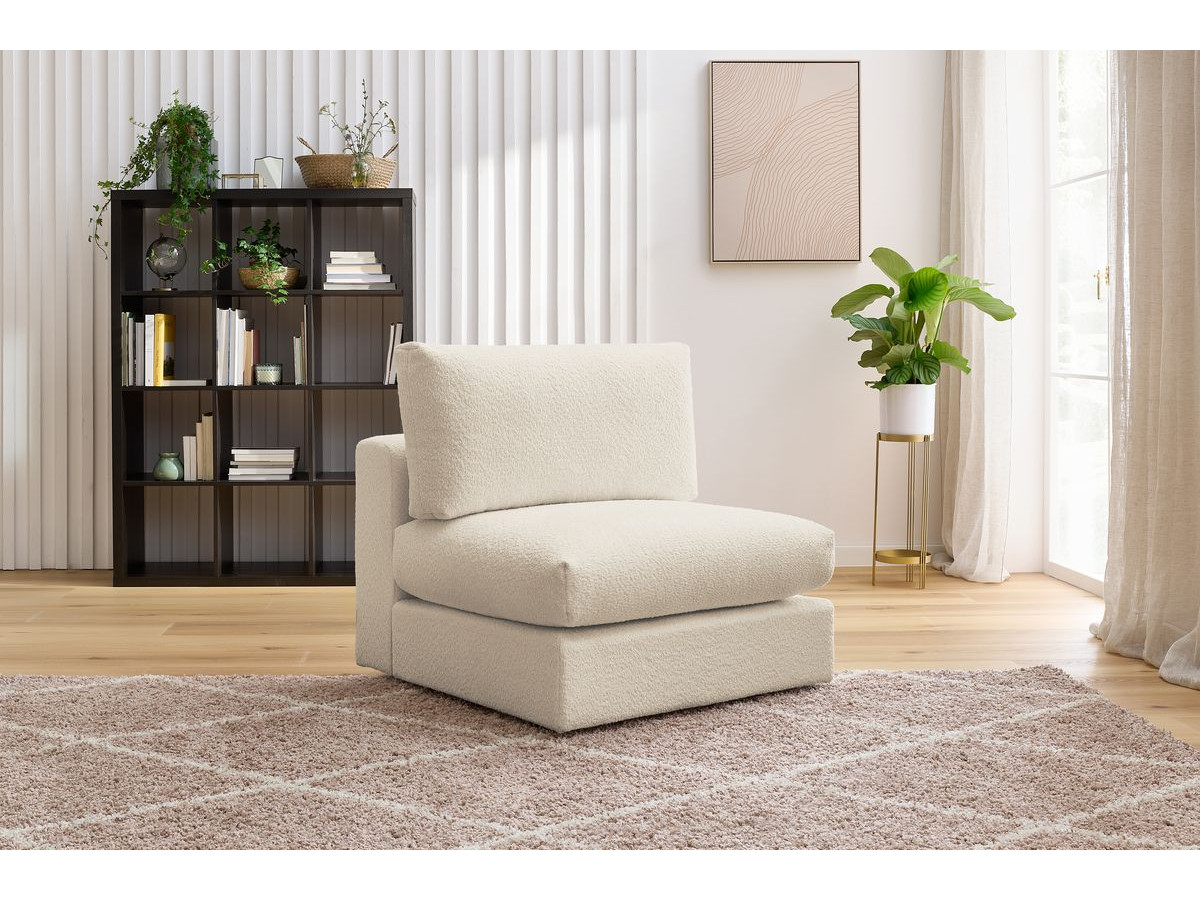 Bobochic Paris Sofamodul 1-Sitzer Bouclé-Stoff Beige