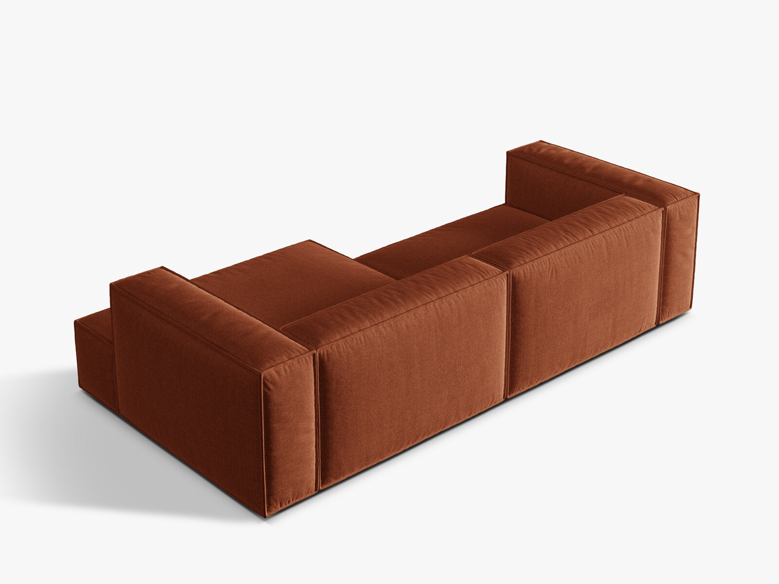 Micadoni Ecksofa Nuria 4-Sitzer Rechts Strukturierter Stoff Ziegel