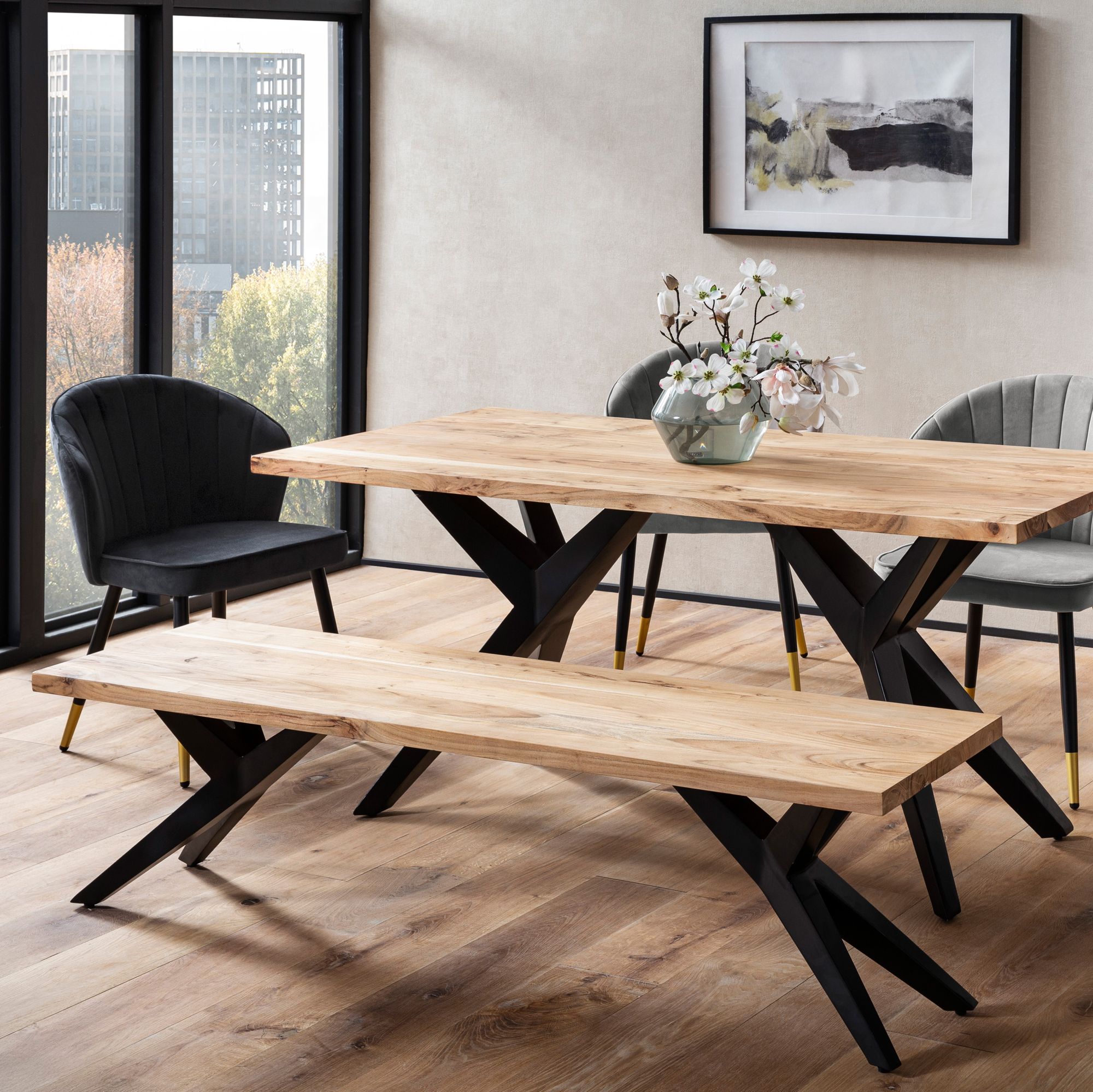 Essbank Klofta Akazie Massivholz Braun 120 × 45 × 45 cm