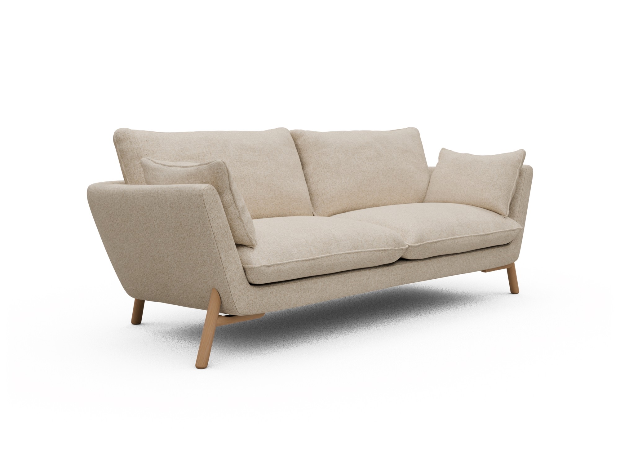 Skandi Home Sofa Emil 3-Sitzer Beinfarbe Eiche Natur Casone-Natural-Beige moebelfaktor