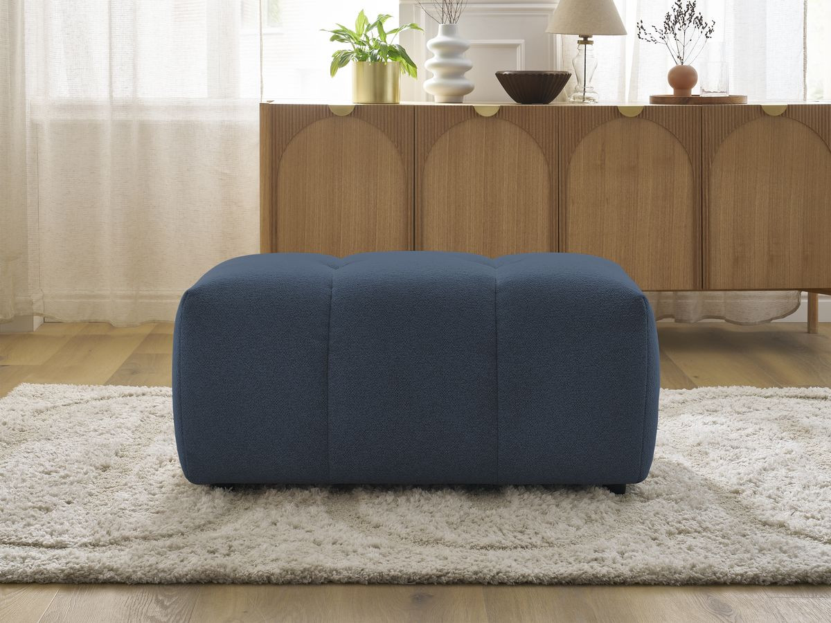 Bobochic Roxelane Pouf Melange-Stoff Dunkelblau