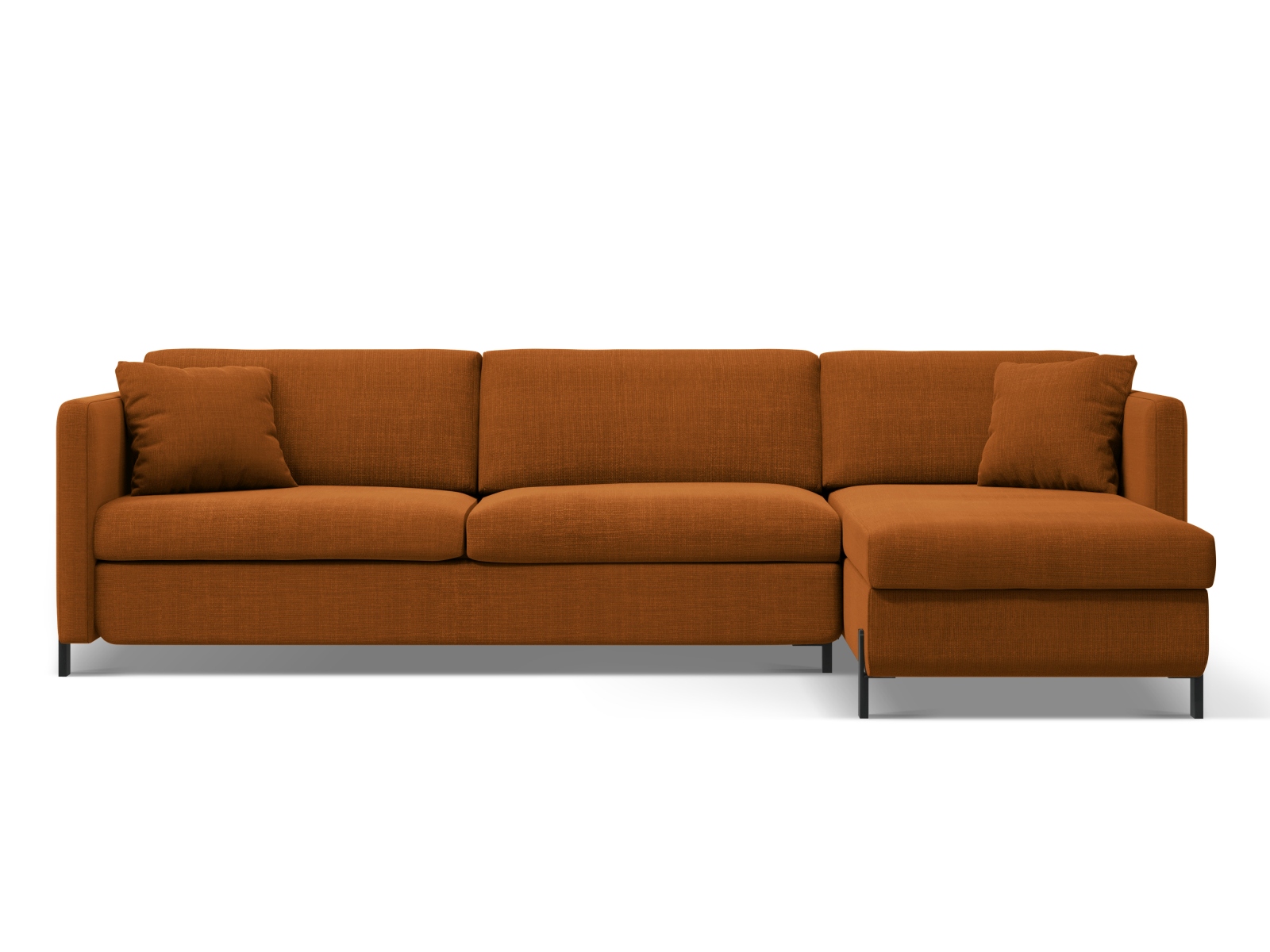 Micadoni Schlaf-Ecksofa Gloria 4-Sitzer Rechts Strukturierter Stoff Ziegel 205x140