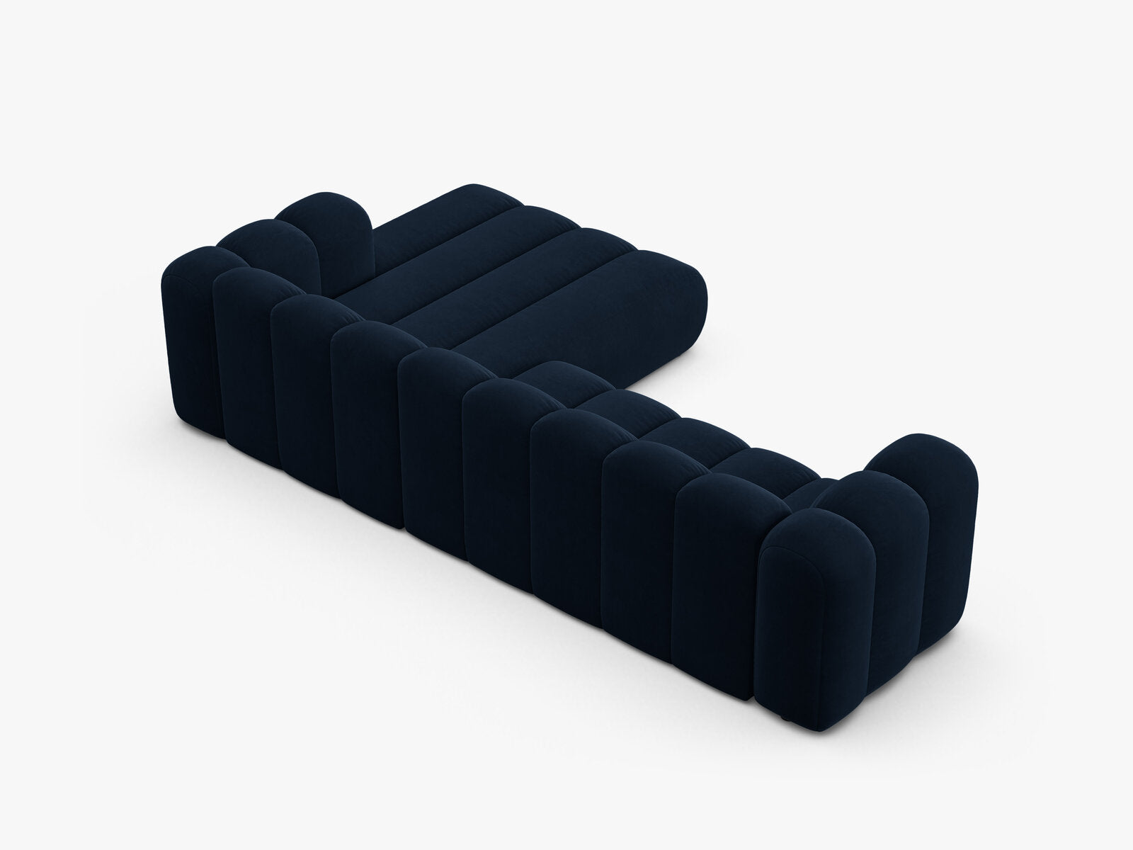 Micadoni Modulares Ecksofa Lupine 4-Sitzer Rechts Samt Salvador Königsblau