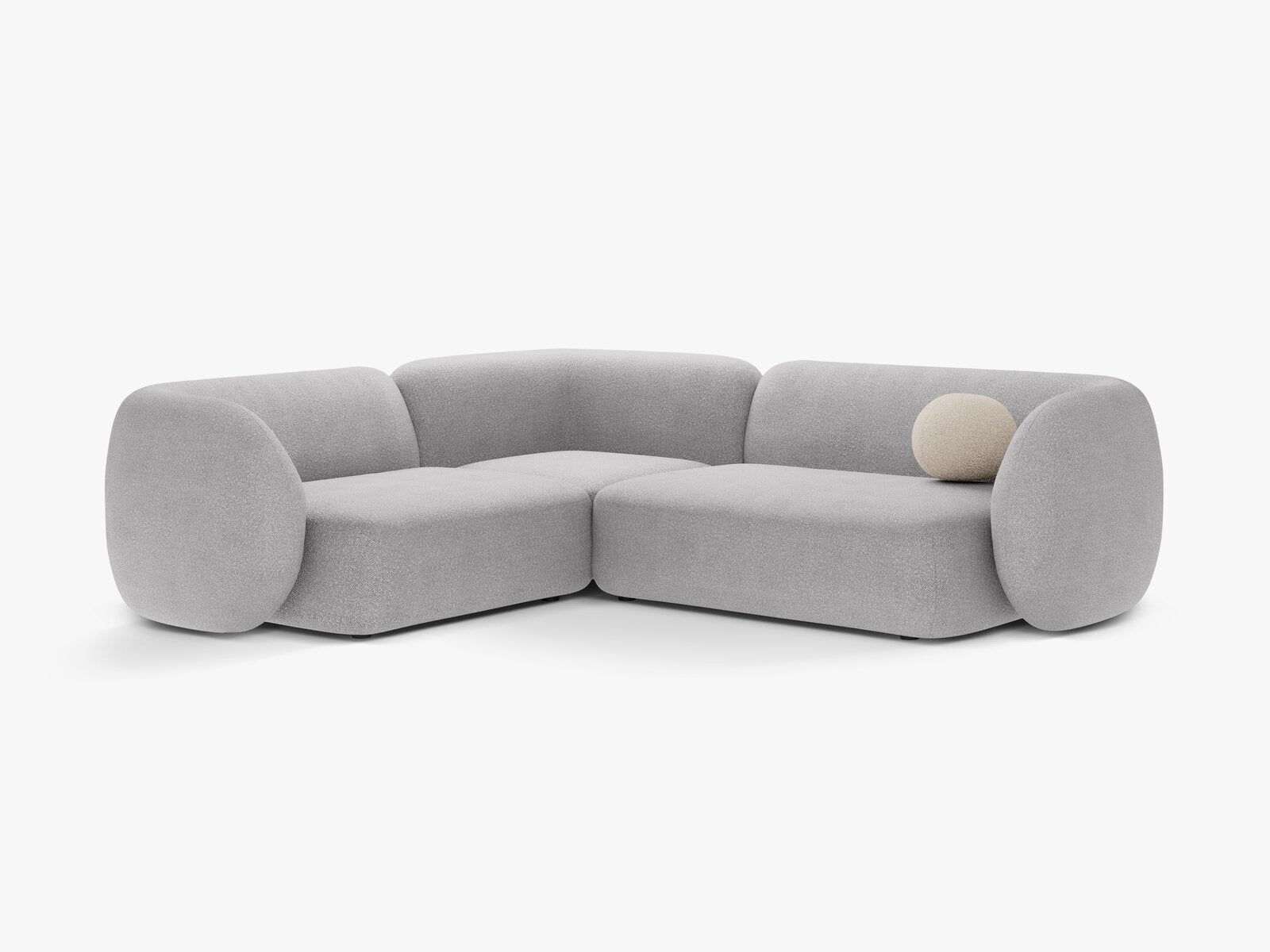 Micadoni Ecksofa Kate 4-Sitzer Links Boucle Baloo Hellgrau