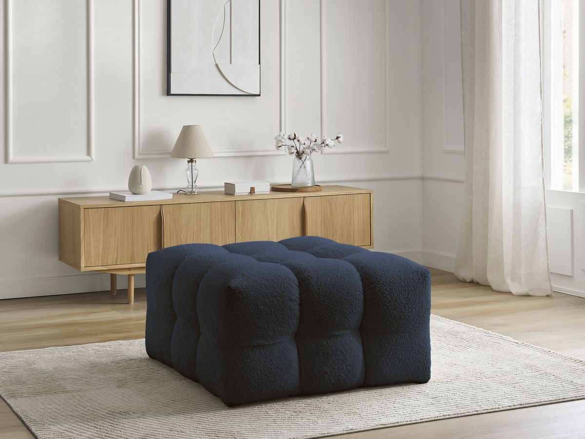 Bobochic Cloud Pouf Bouclé-Stoff Dunkelblau