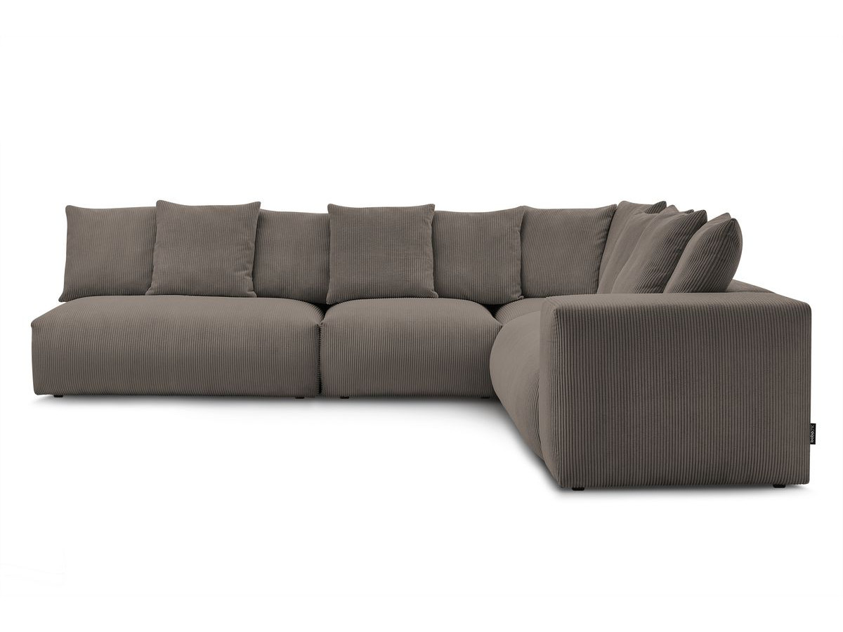 Bobochic Voltaire Ecksofa 322 × 268 cm Cordsamt Taupe Ecke rechts